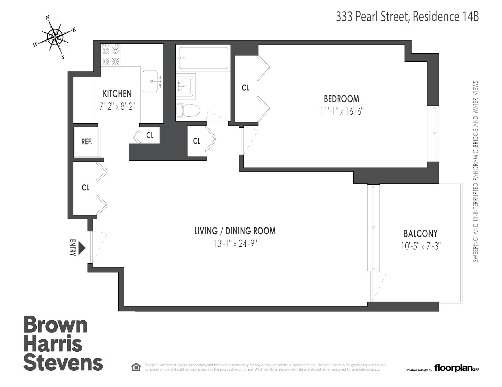 Floorplan for 333 Pearl Street, 14B