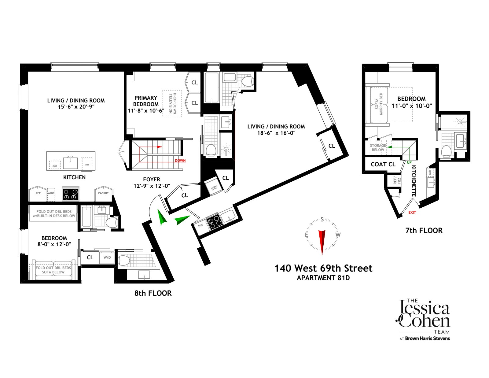 Floorplan for 140 West 69th Street, 812