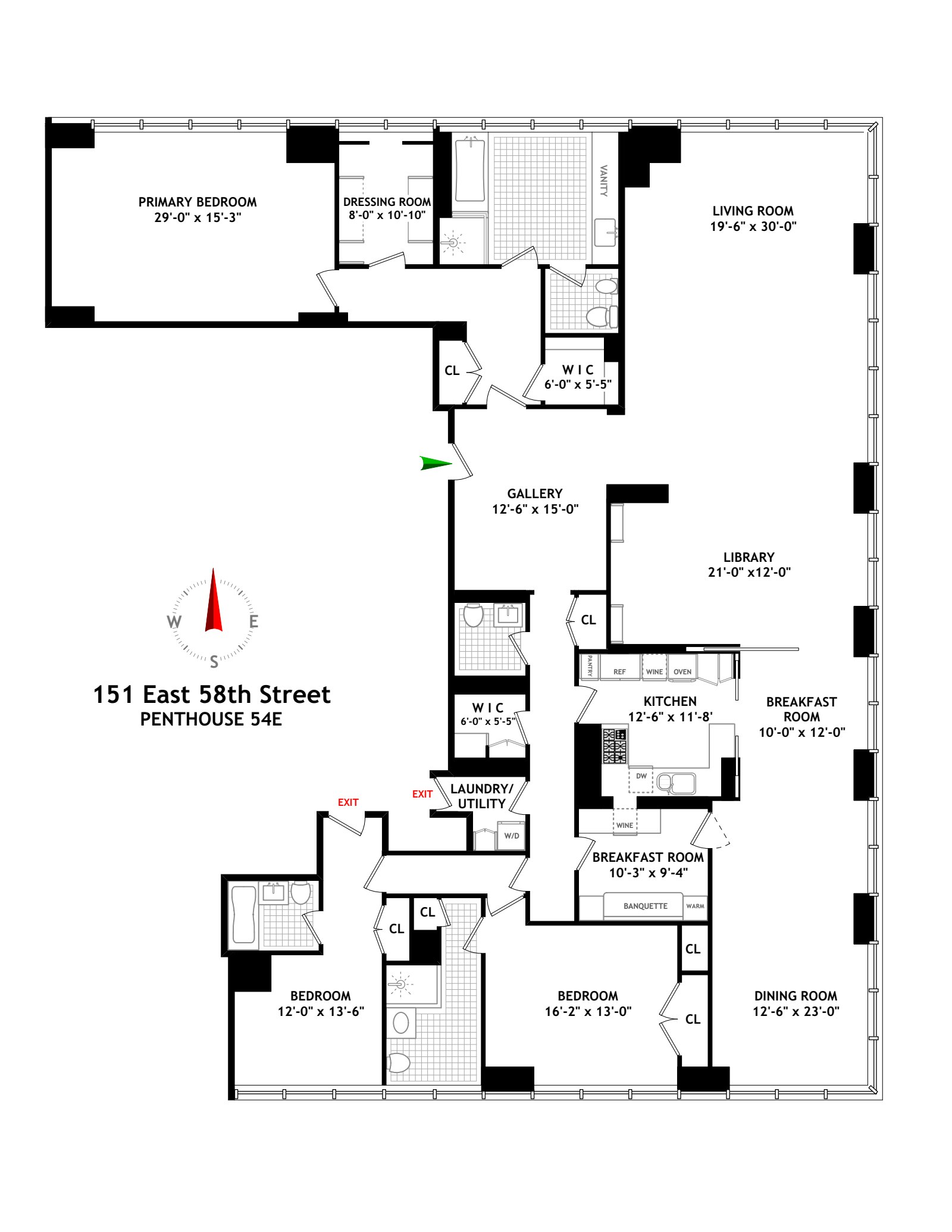 Floorplan for 151 East 58th Street, PH54E