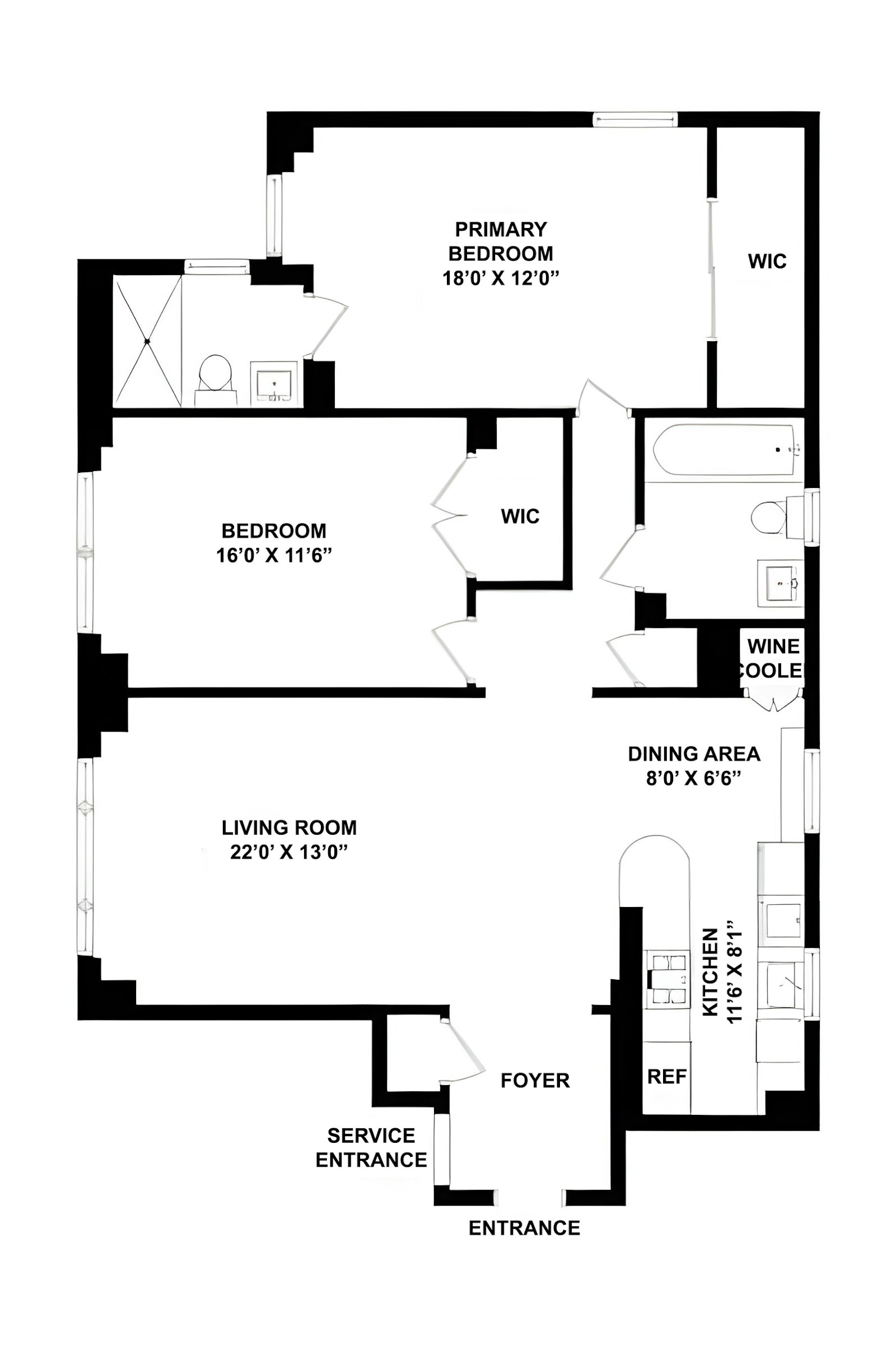 Floorplan for 186 Riverside Drive, 13A