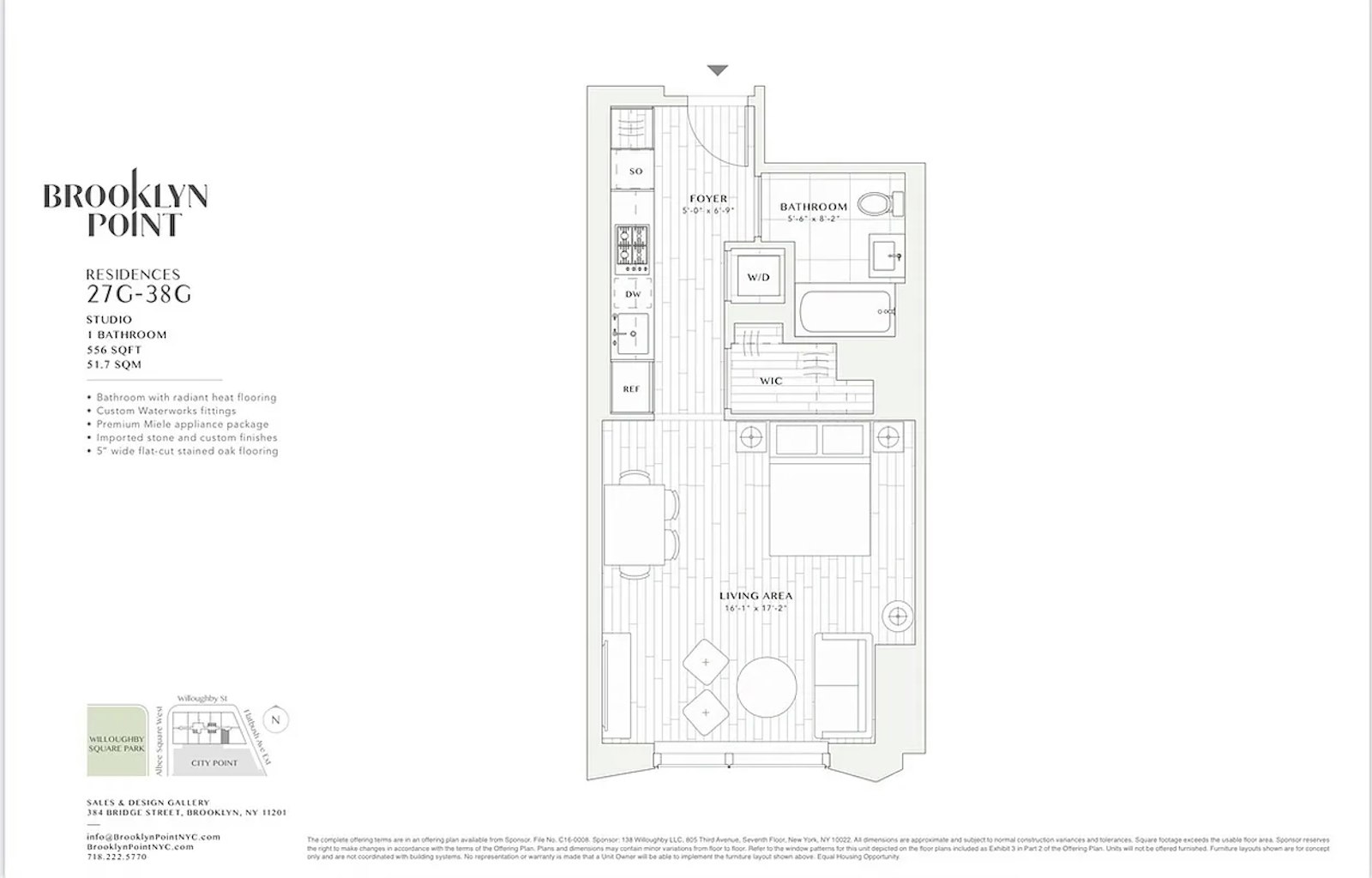 Floorplan for 1 City Point, 29G
