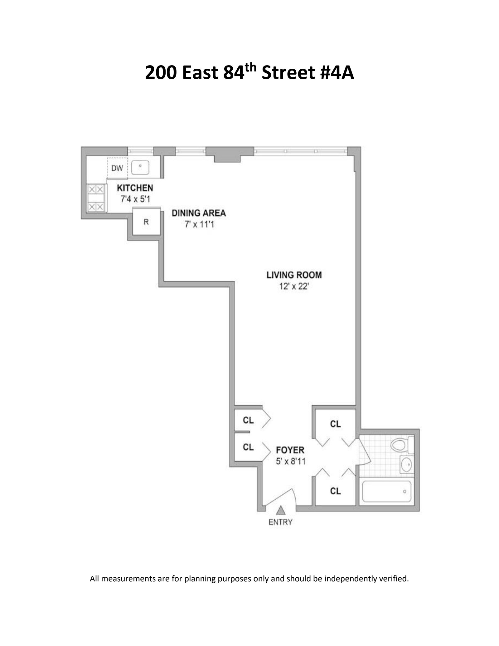 Floorplan for 200 East 84th Street, 4A