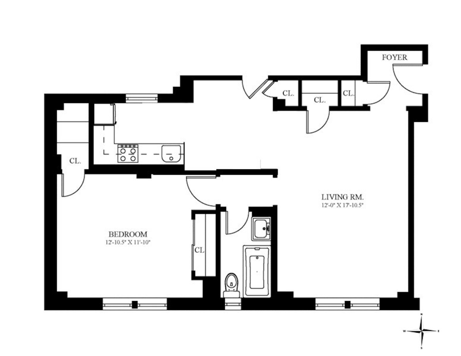 Floorplan for 134 West 93rd Street, 2A