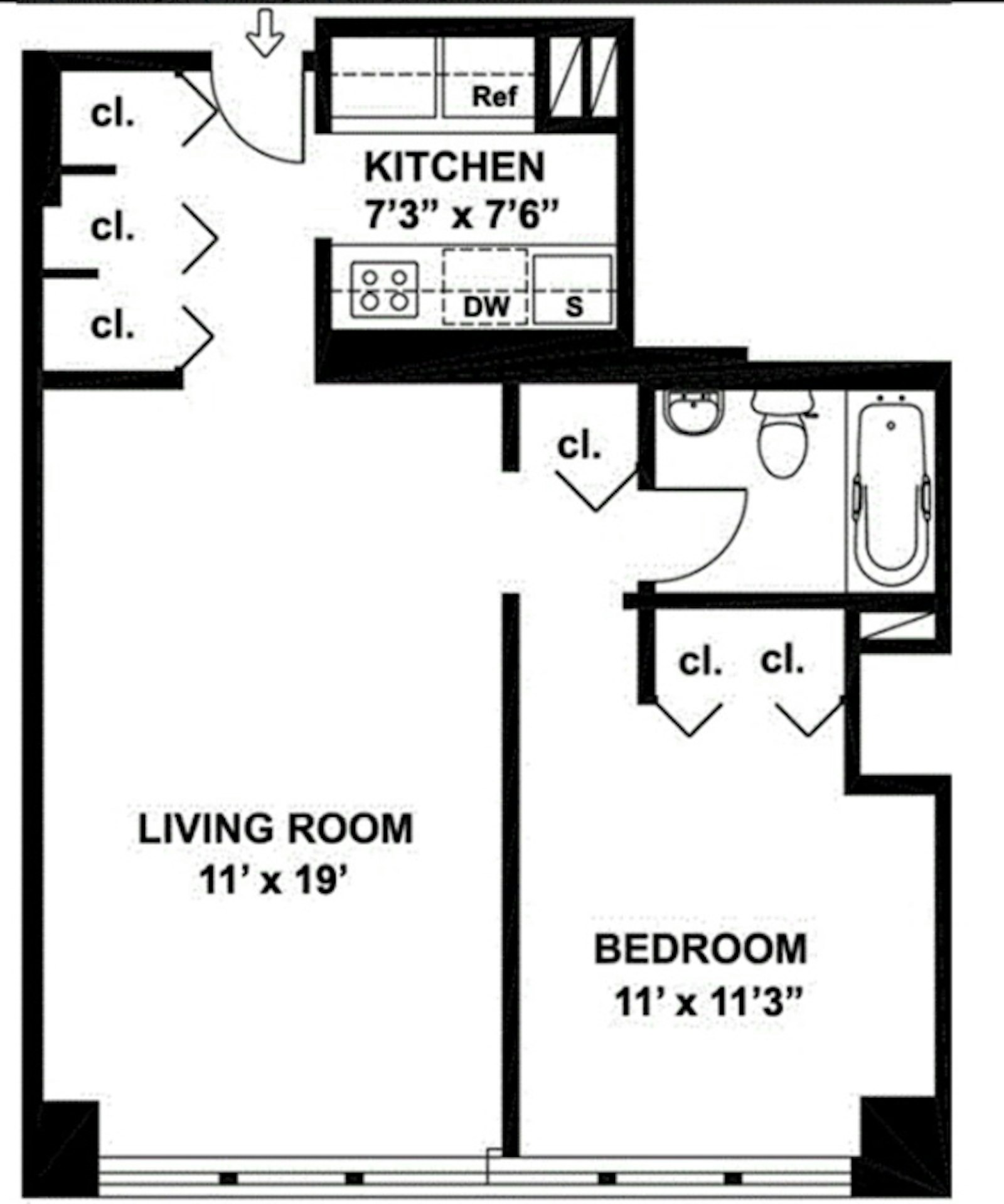 Floorplan for 301 East 45th Street, 12C