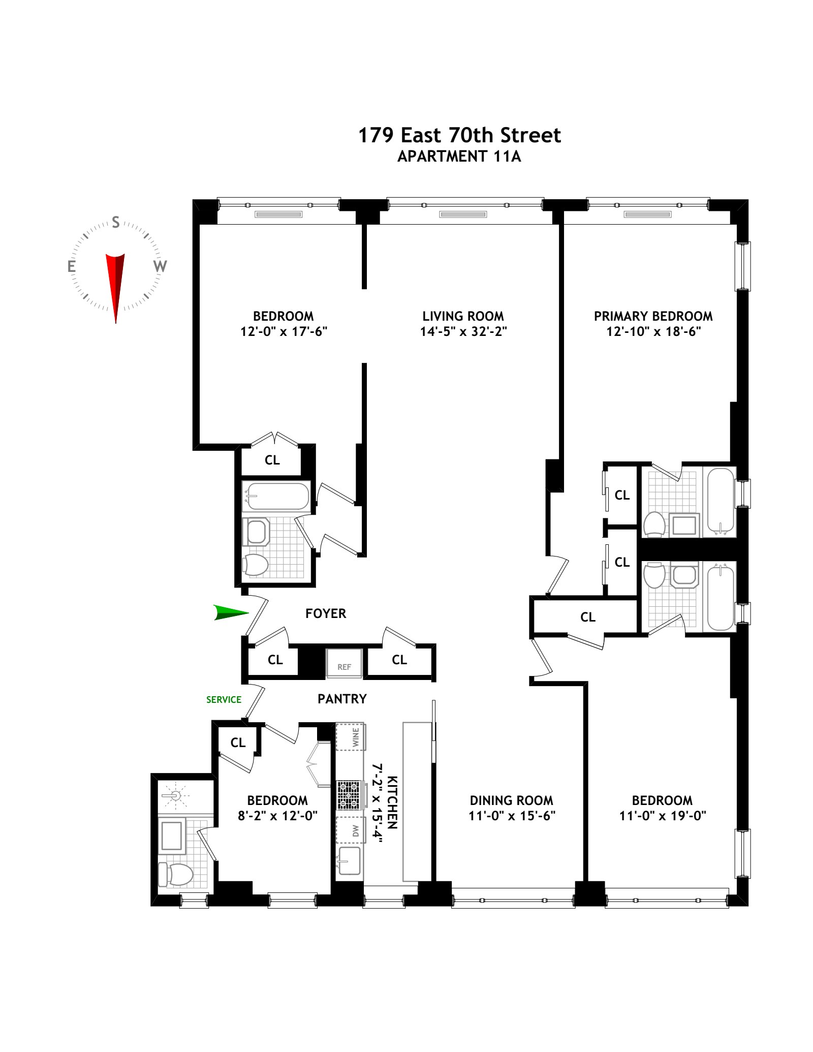Floorplan for 179 East 70th Street, 11A