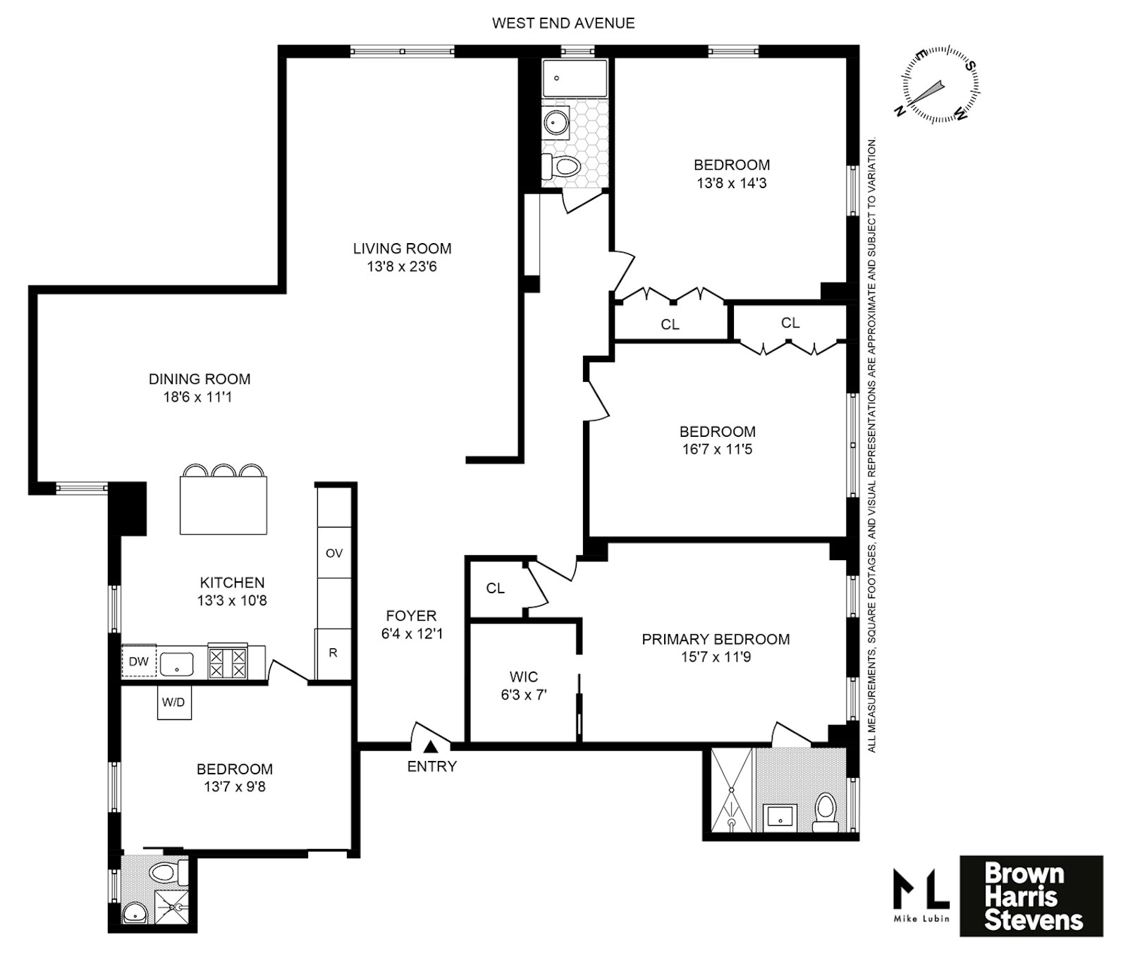 Floorplan for 545 West End Avenue, 16A