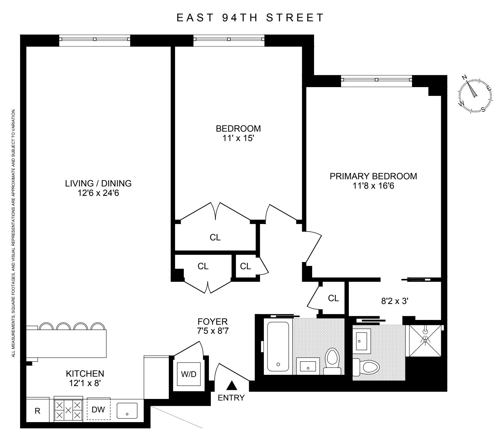 Floorplan for 64 East 94th Street, 3C