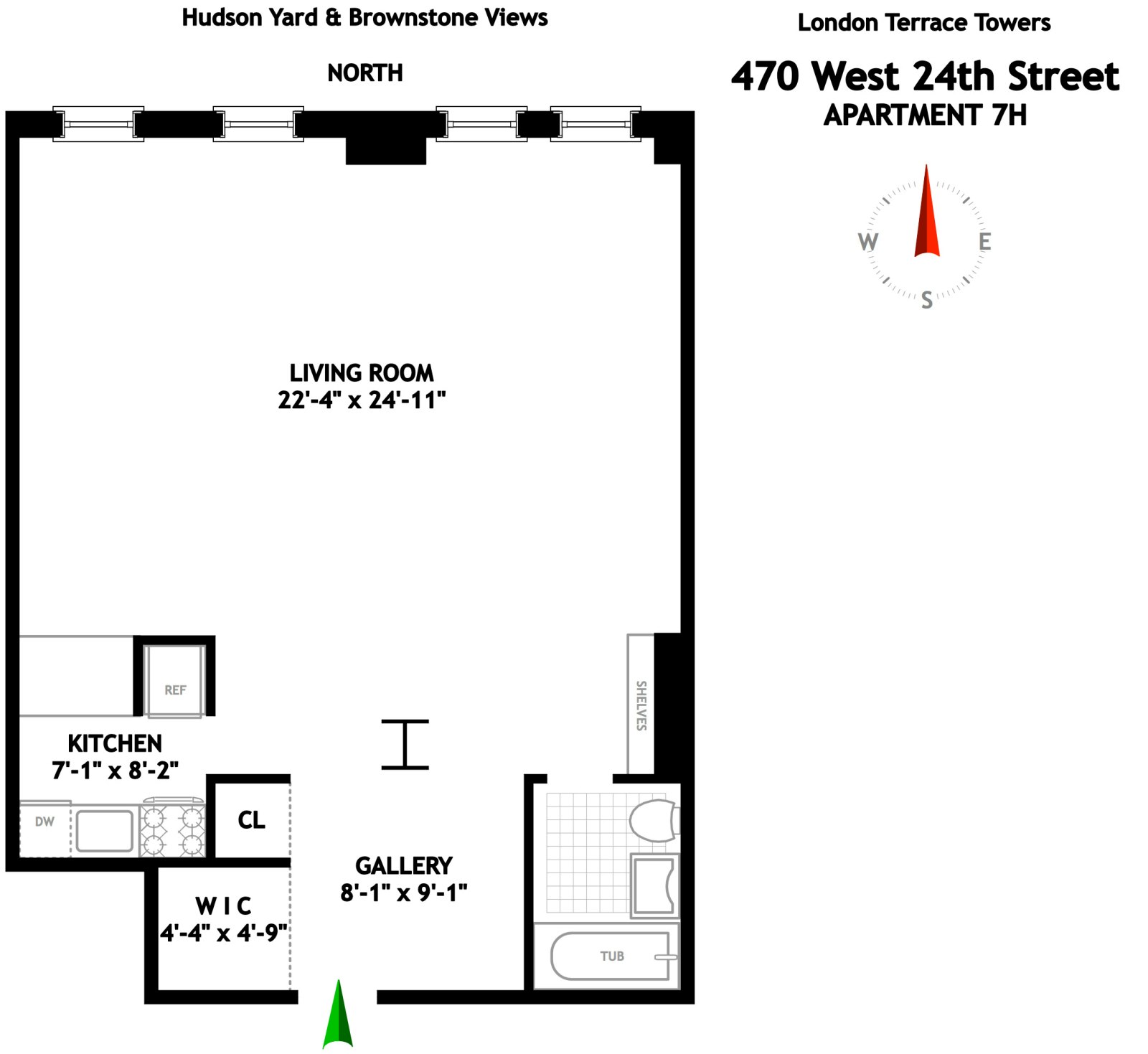 Floorplan for 470 West 24th Street, 7H