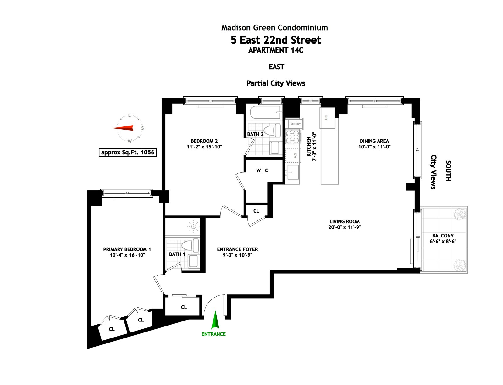 Floorplan for 5 East 22nd Street, 14C