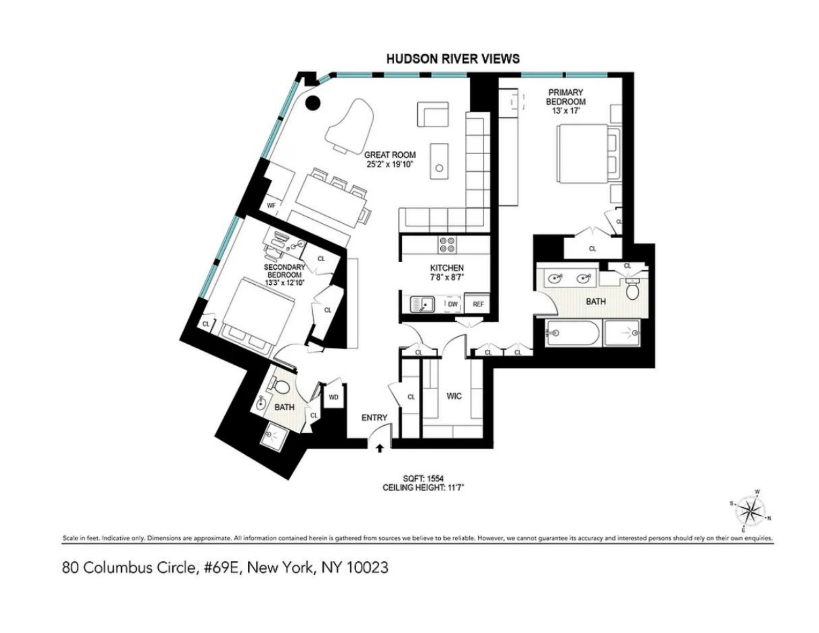 Floorplan for 80 Columbus Circle, 69E