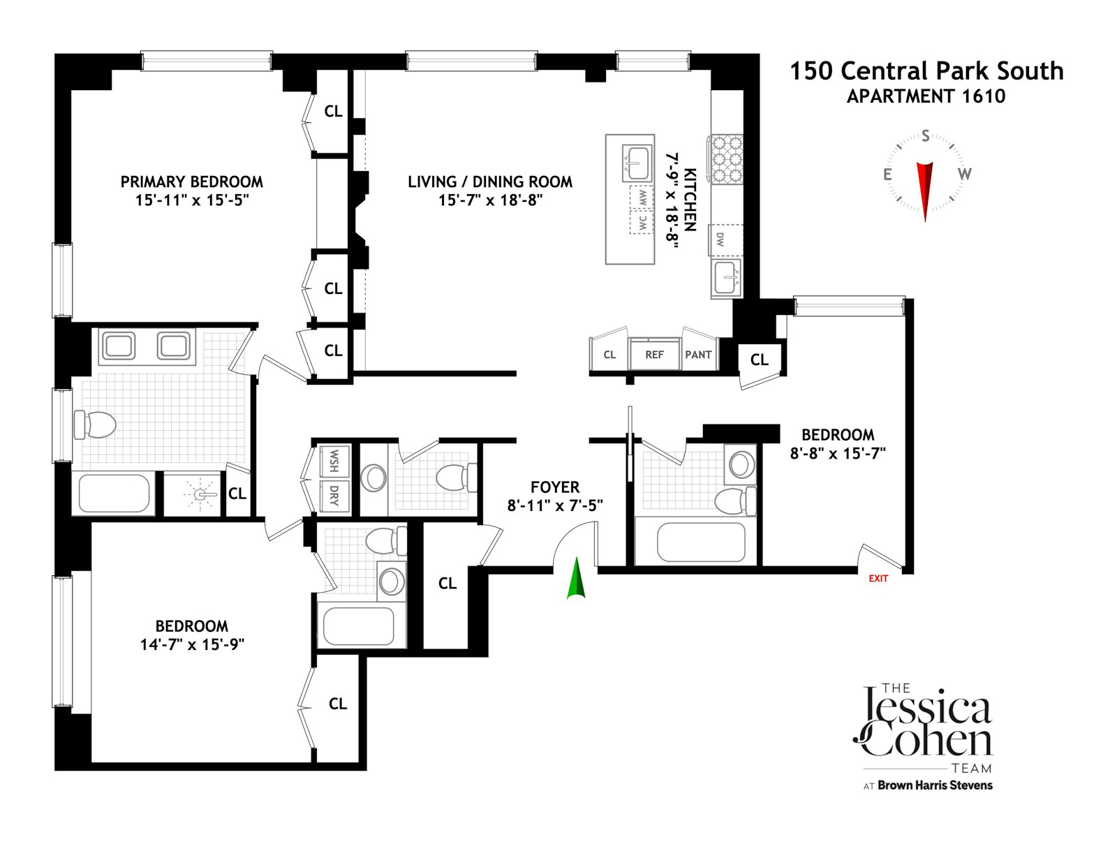 Floorplan for 150 Central Park S, 1610
