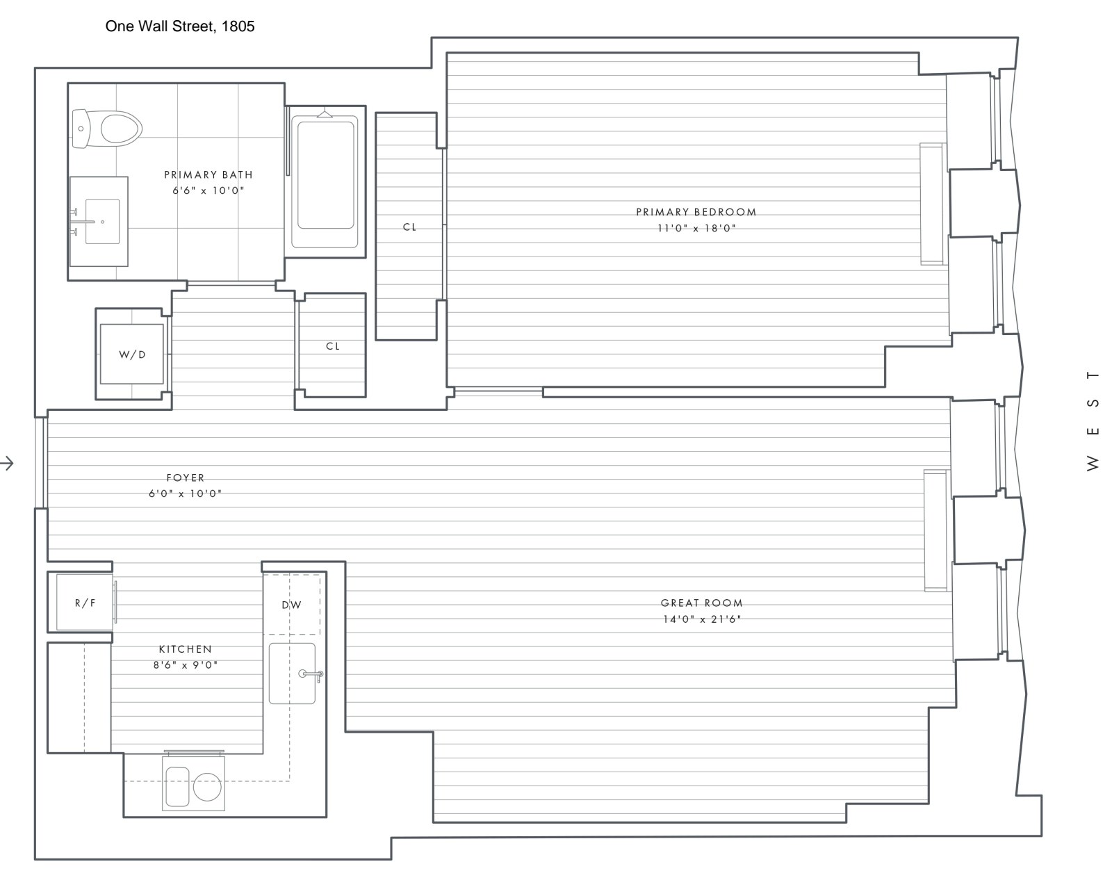Floorplan for 1 Wall Street, 1805