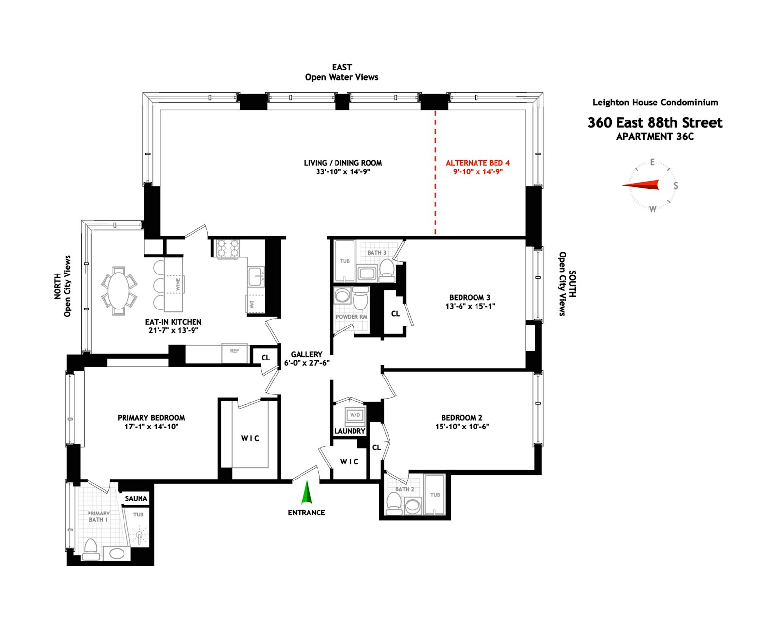 Floorplan for 360 East 88th Street, 36C