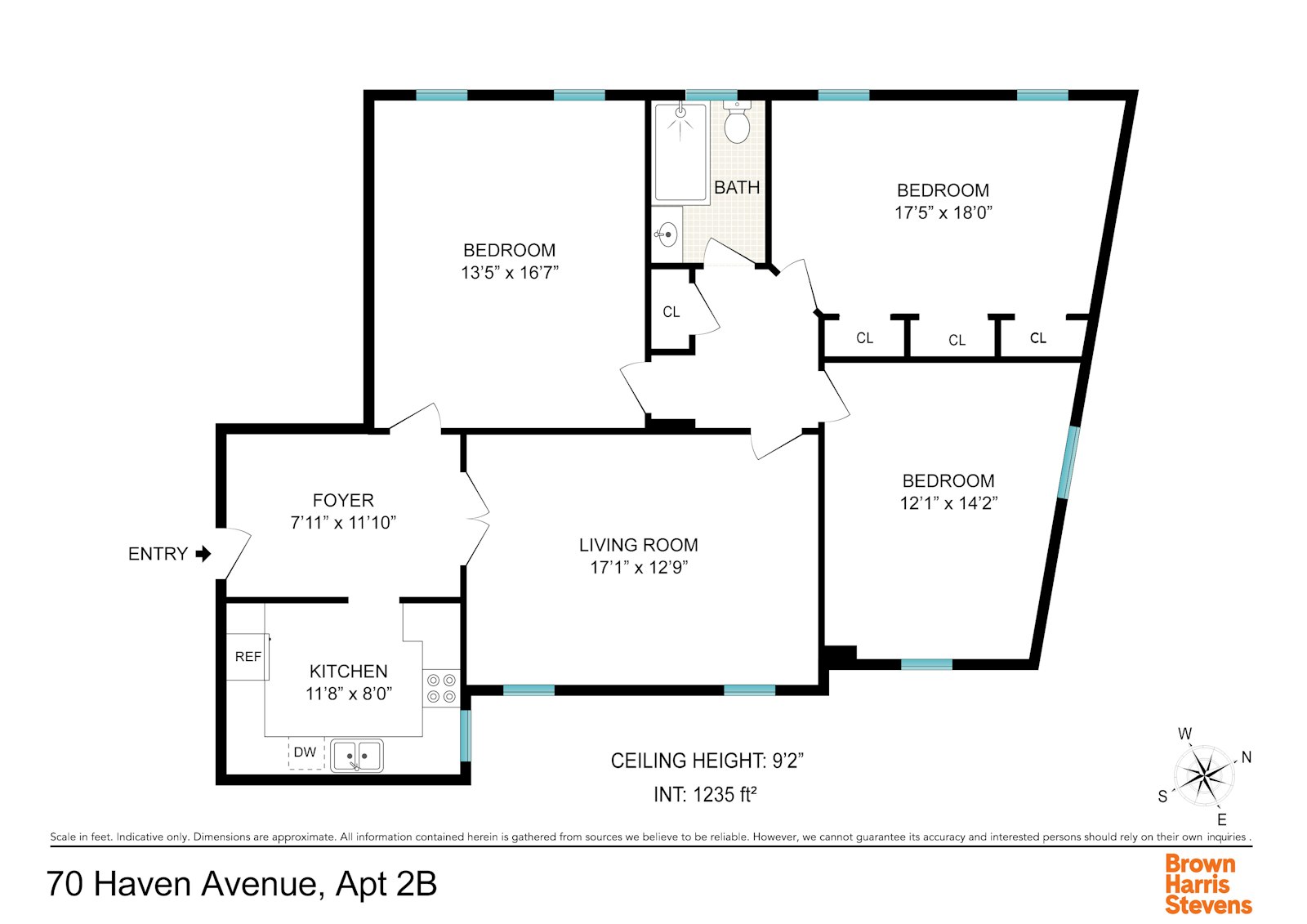 Floorplan for 70 Haven Avenue, 2B