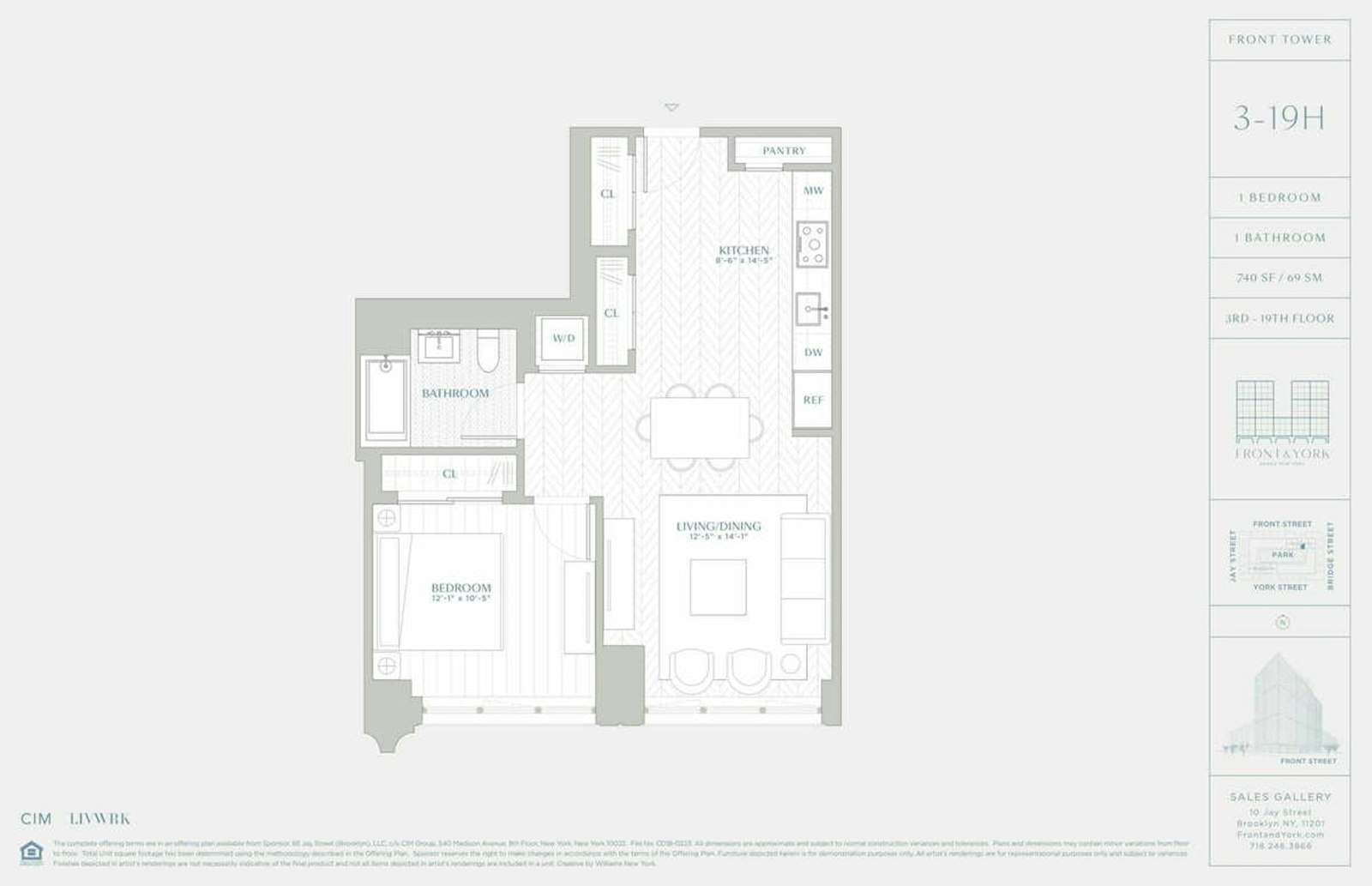 Floorplan for 180 Front Street, 15H