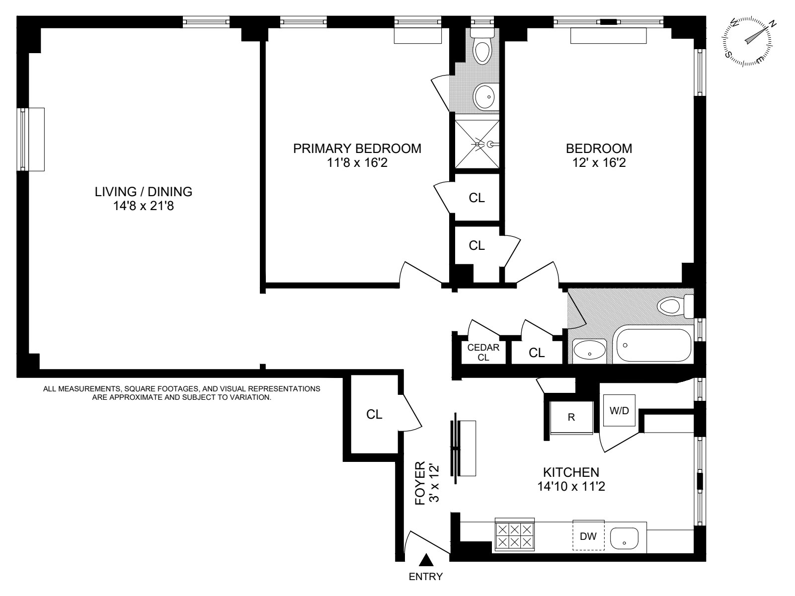 Floorplan for 415 Central Park West, 6B