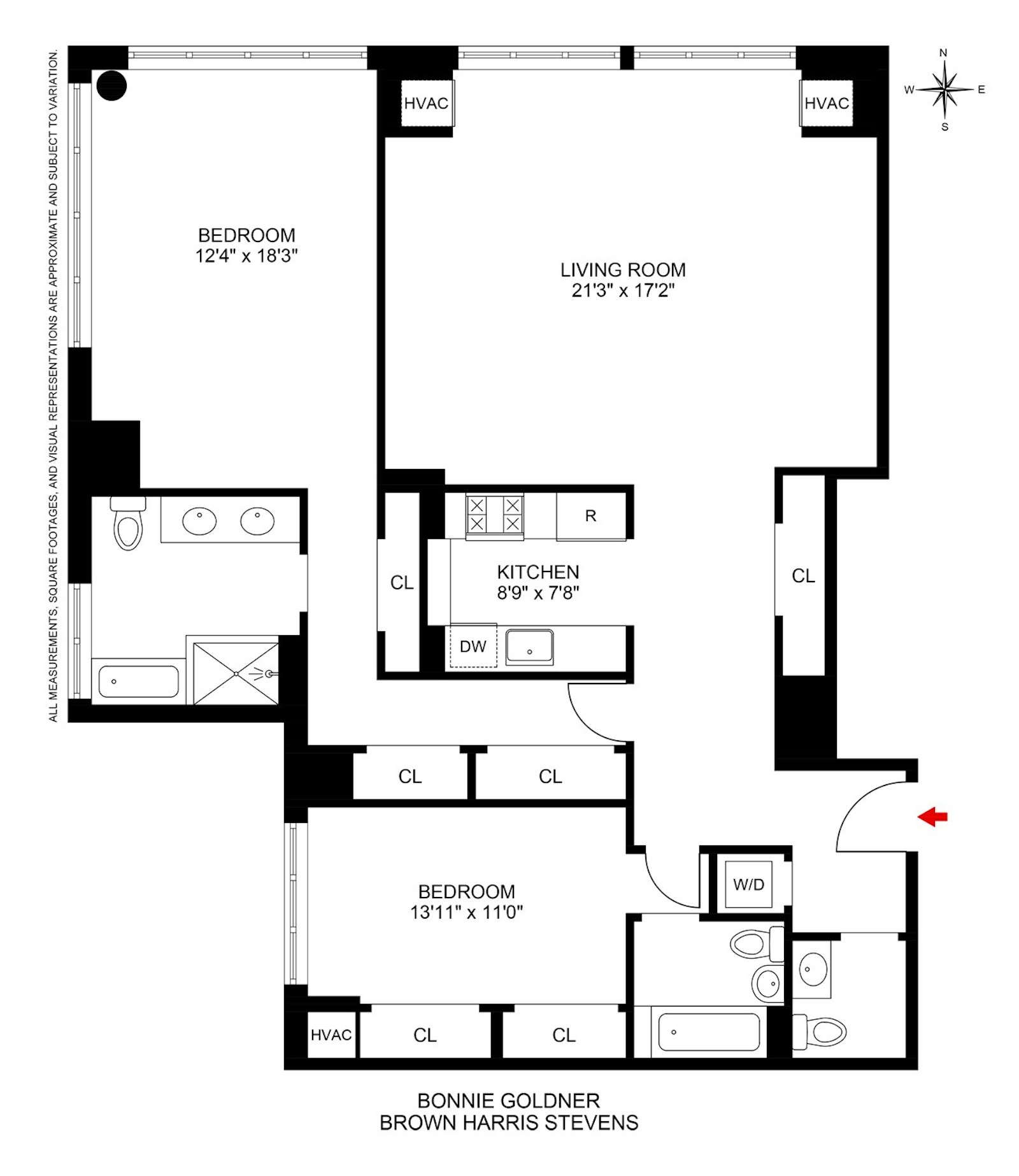 Floorplan for 230 West 56th Street, 61D