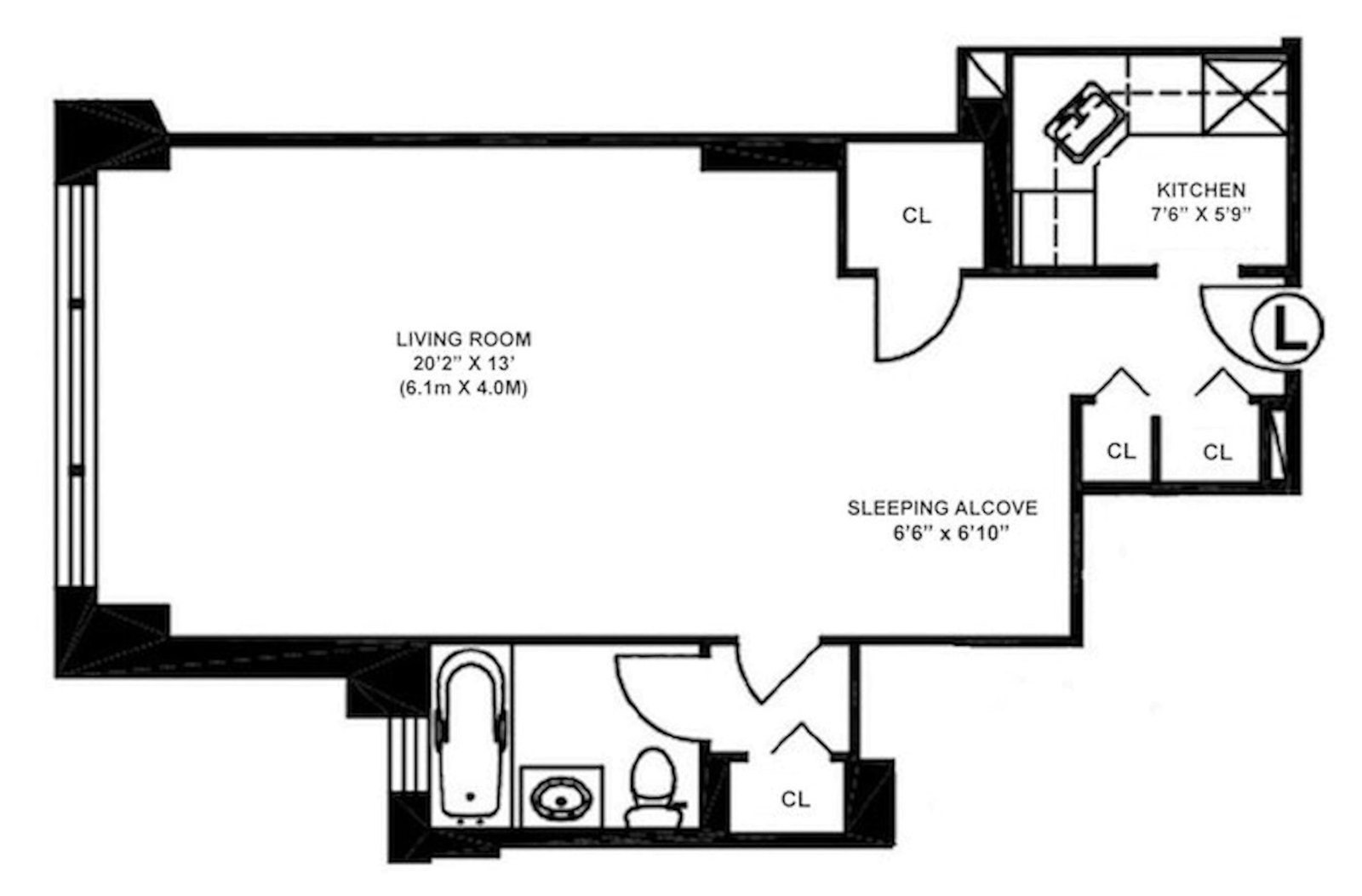 Floorplan for 330 East 49th Street, 3L