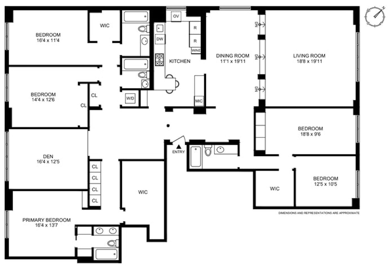 Floorplan for 525 East 80th Street, 7BC