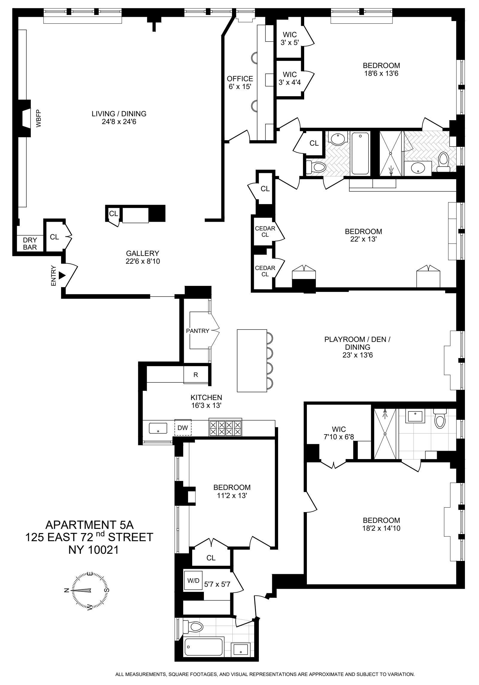 Floorplan for 125 East 72nd Street, 5A/5F