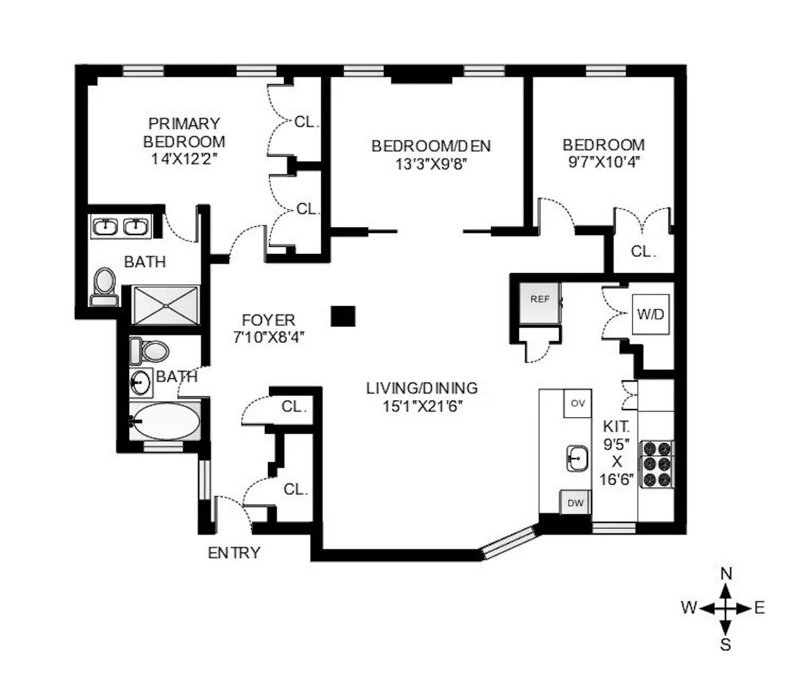 Floorplan for 61 Pierrepont Street, 64