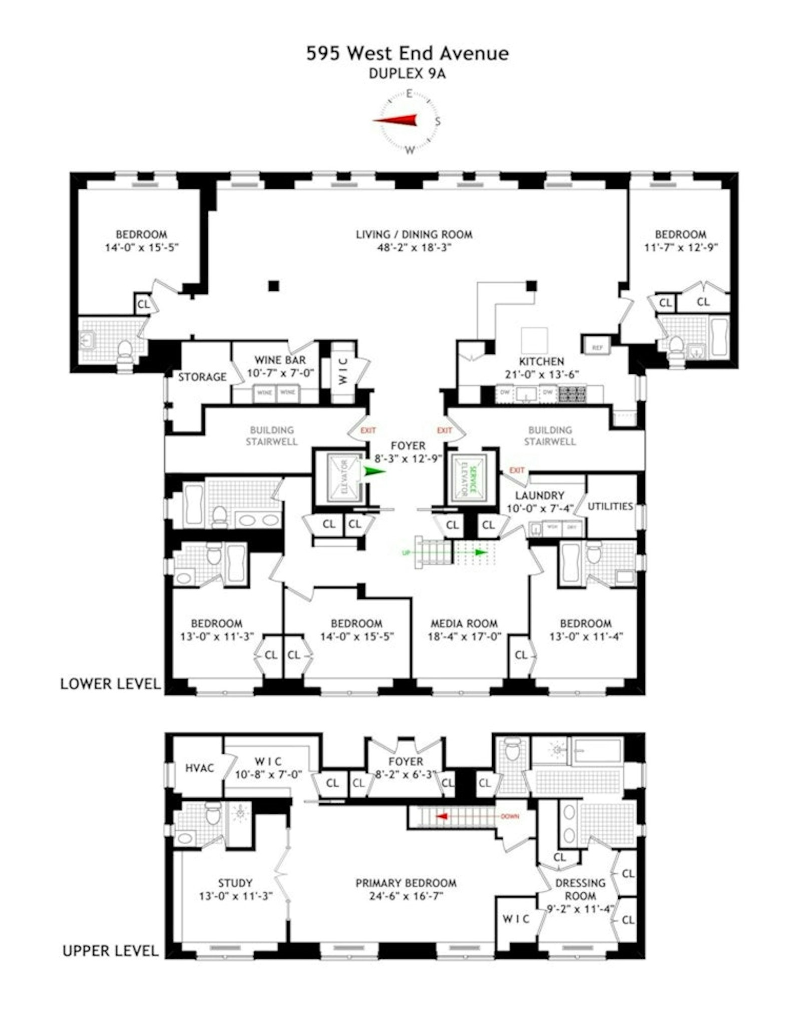 Floorplan for 595 West End Avenue, 9FL