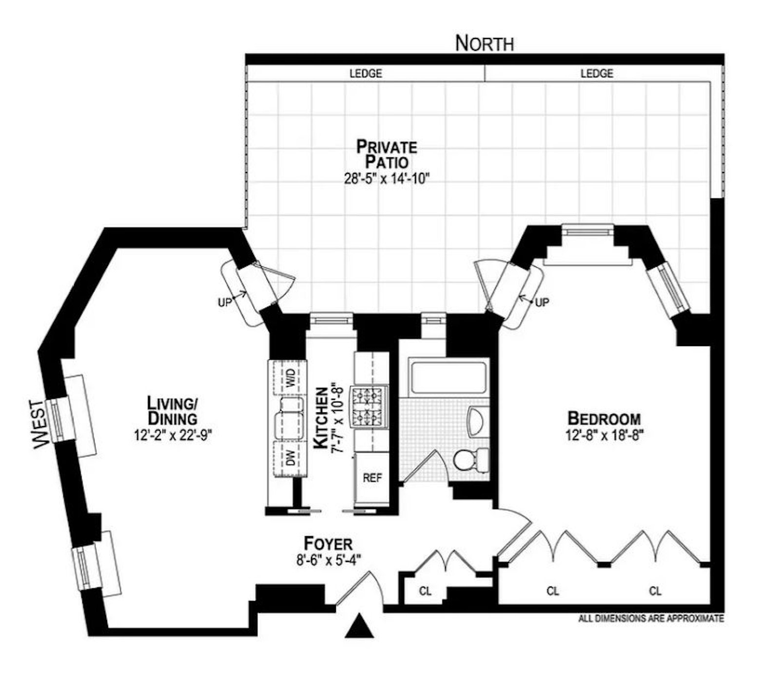 Floorplan for 22 Riverside Drive, 1B