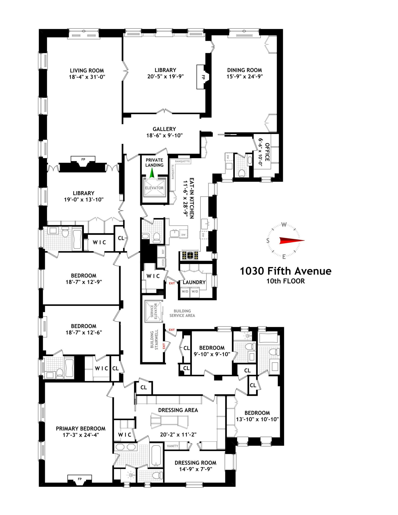 Floorplan for 1030 Fifth Avenue, 10THFLOOR