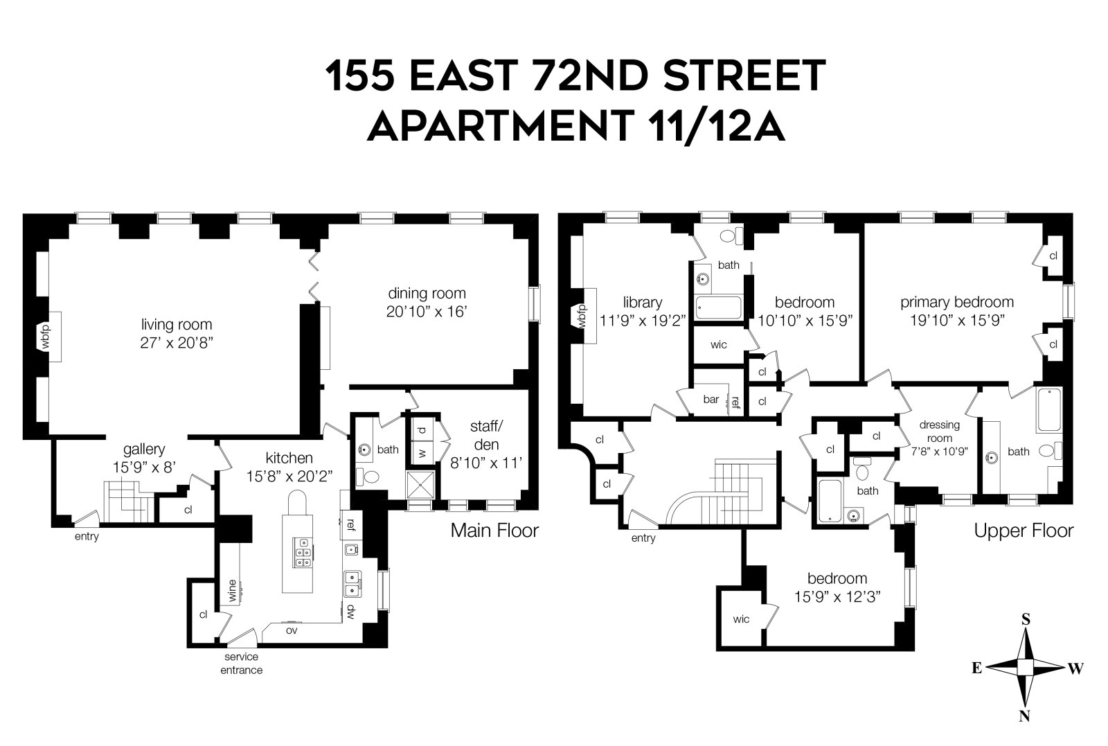 Floorplan for 155 East 72nd Street, 11/12A