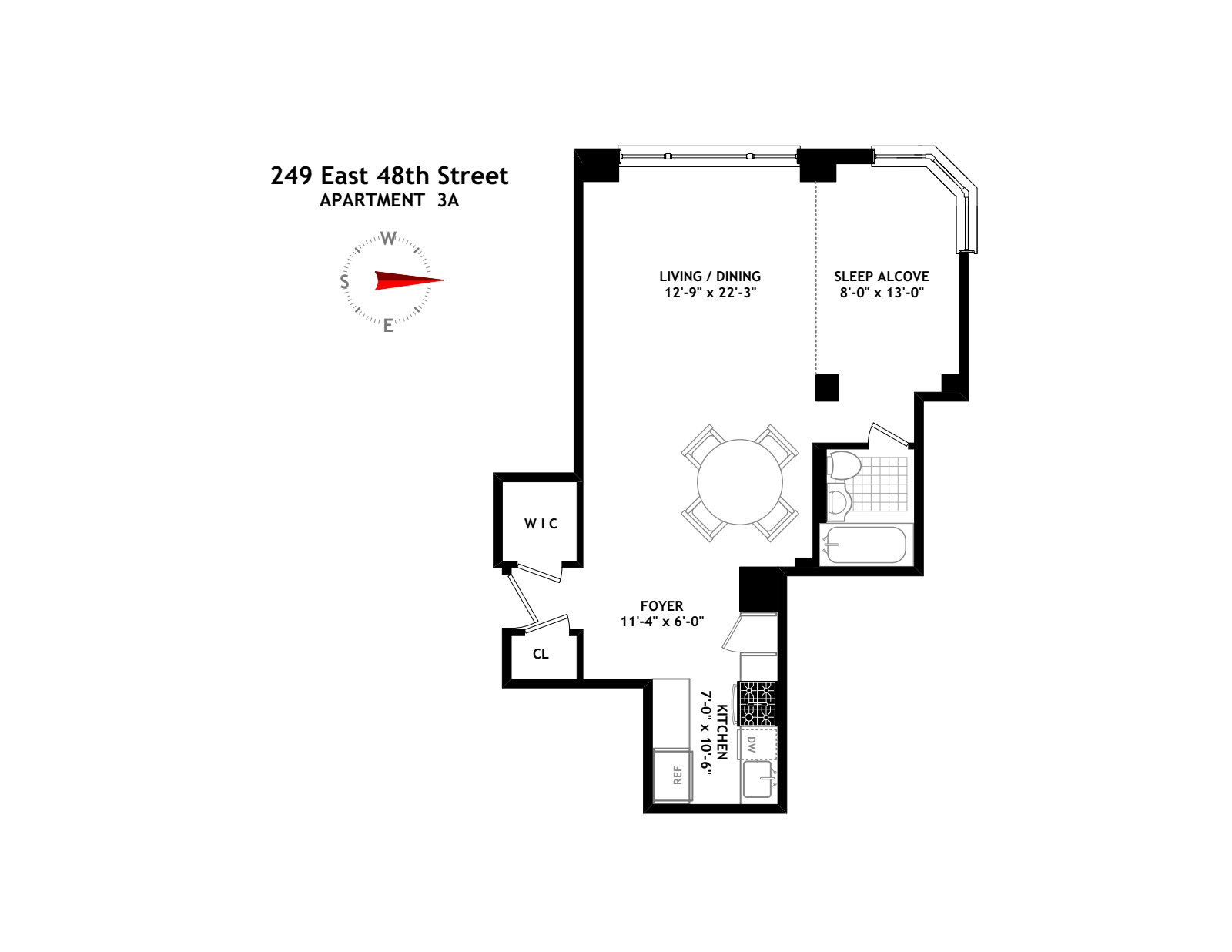 Floorplan for 249 East 48th Street, 3A