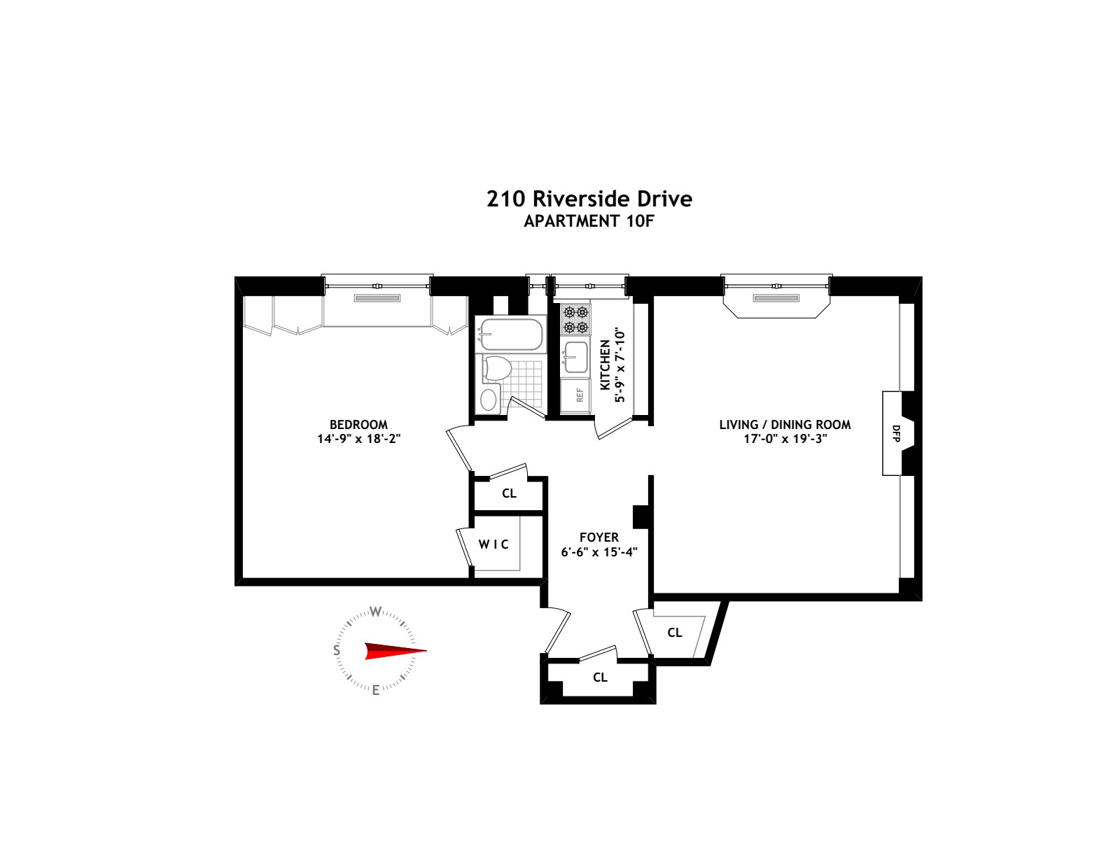 Floorplan for 210 Riverside Drive, 10F