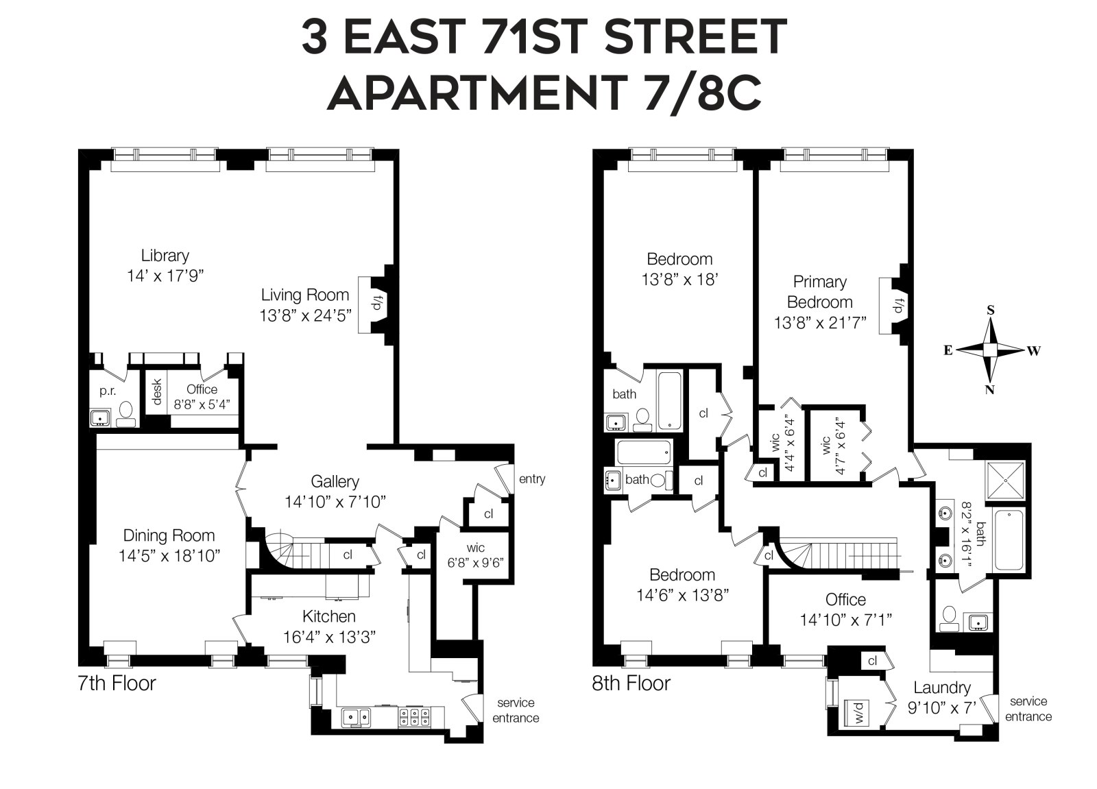 Floorplan for 3 East 71st Street, 7/8C