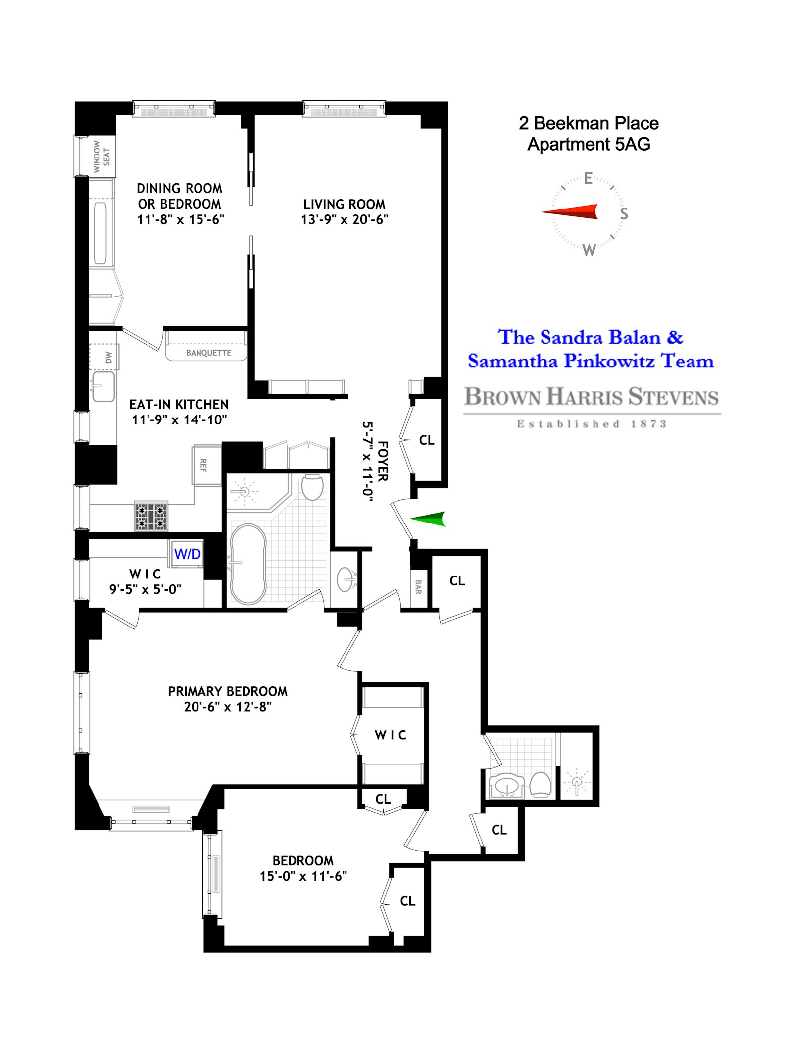 Floorplan for 2 Beekman Place, 5AG