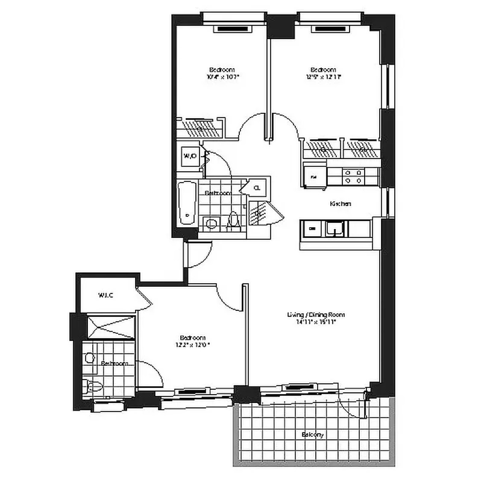 Floorplan for 27 -21 44th Drive, 2302