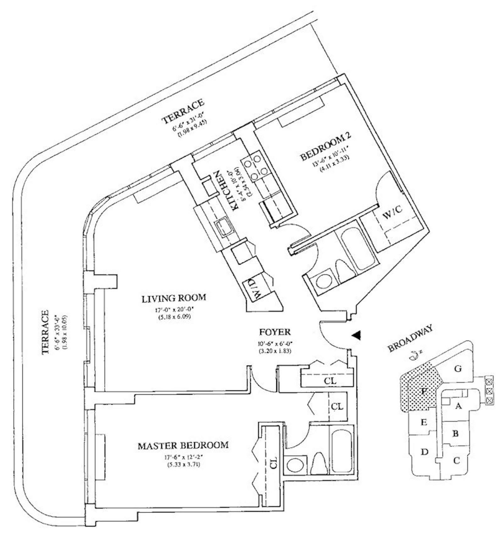 Floorplan for 2000 Broadway, 10F