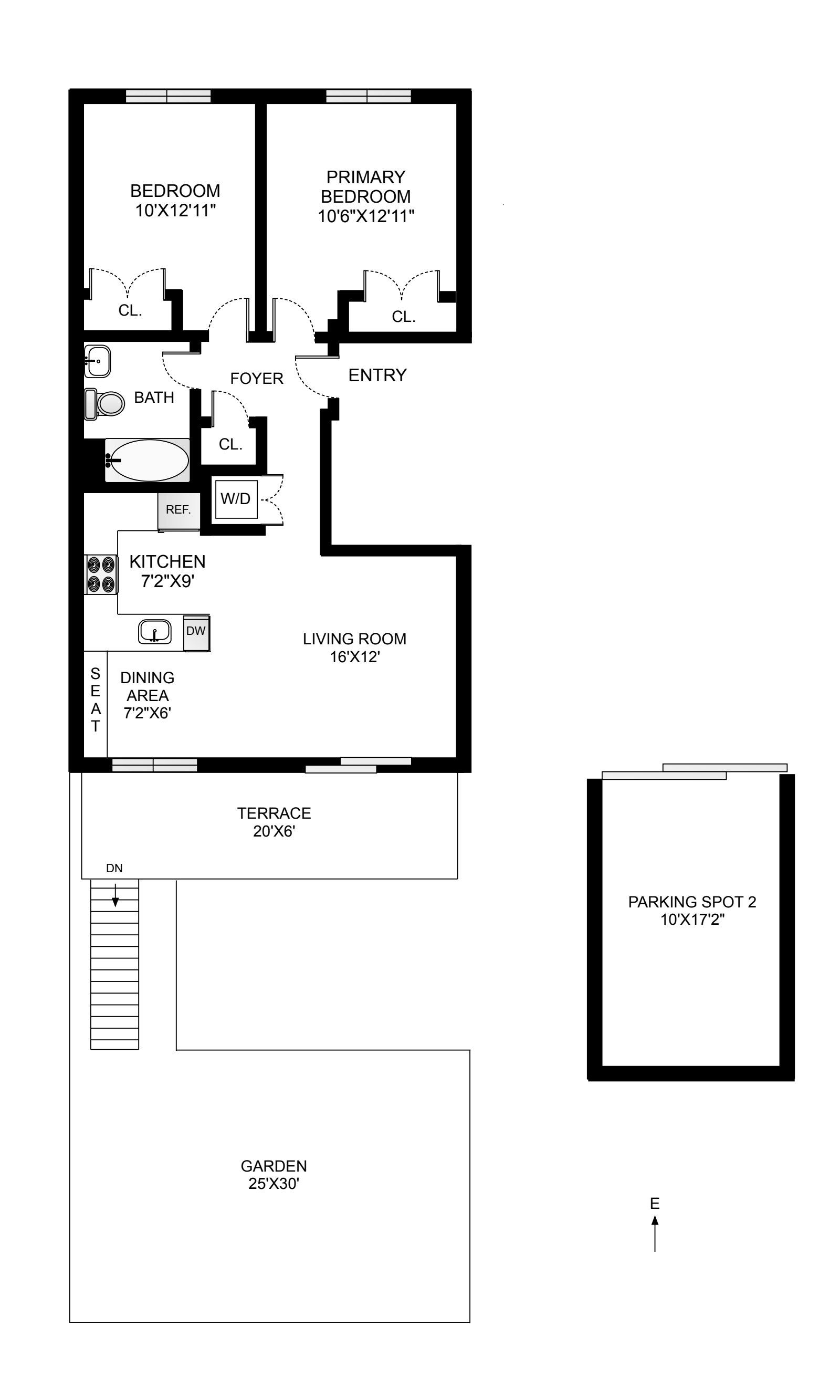 Floorplan for 20 Jackson Place, 3PS2