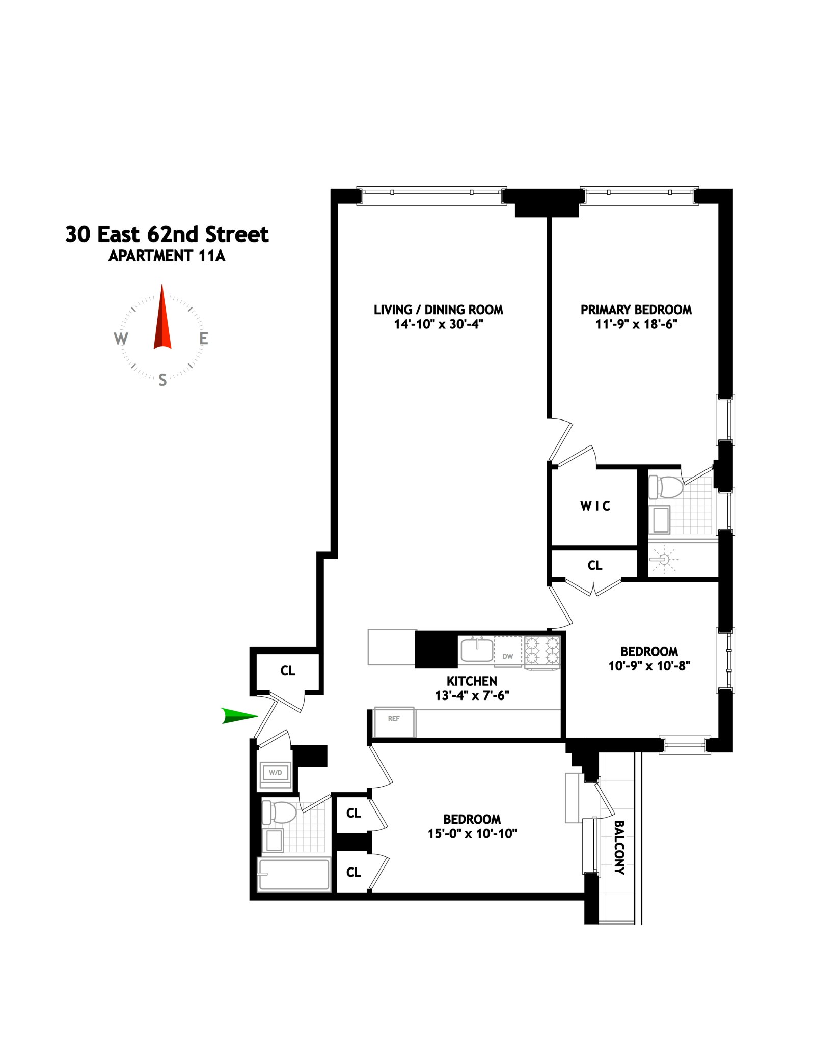 Floorplan for 30 East 62nd Street, 11A