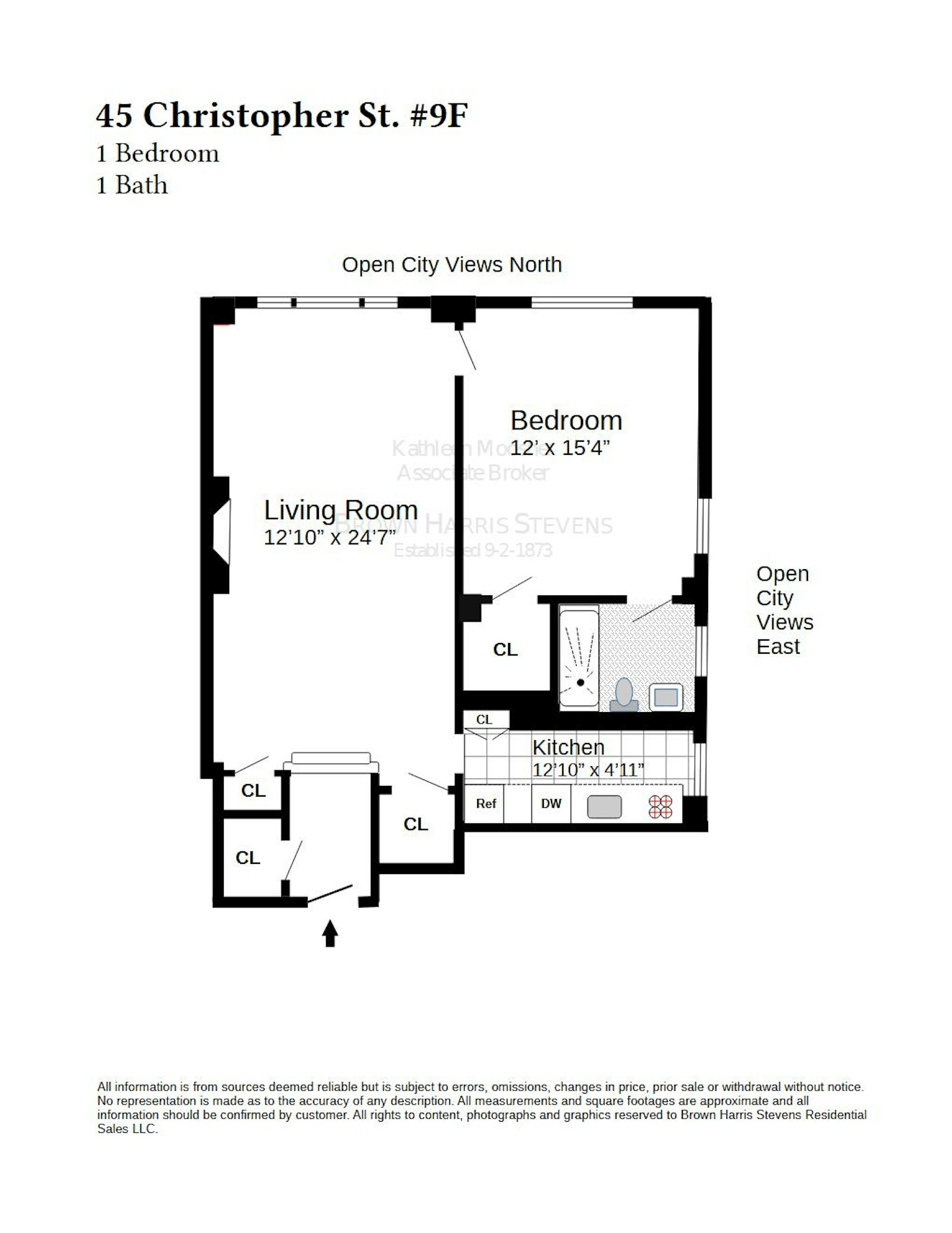 Floorplan for 45 Christopher Street, 9F