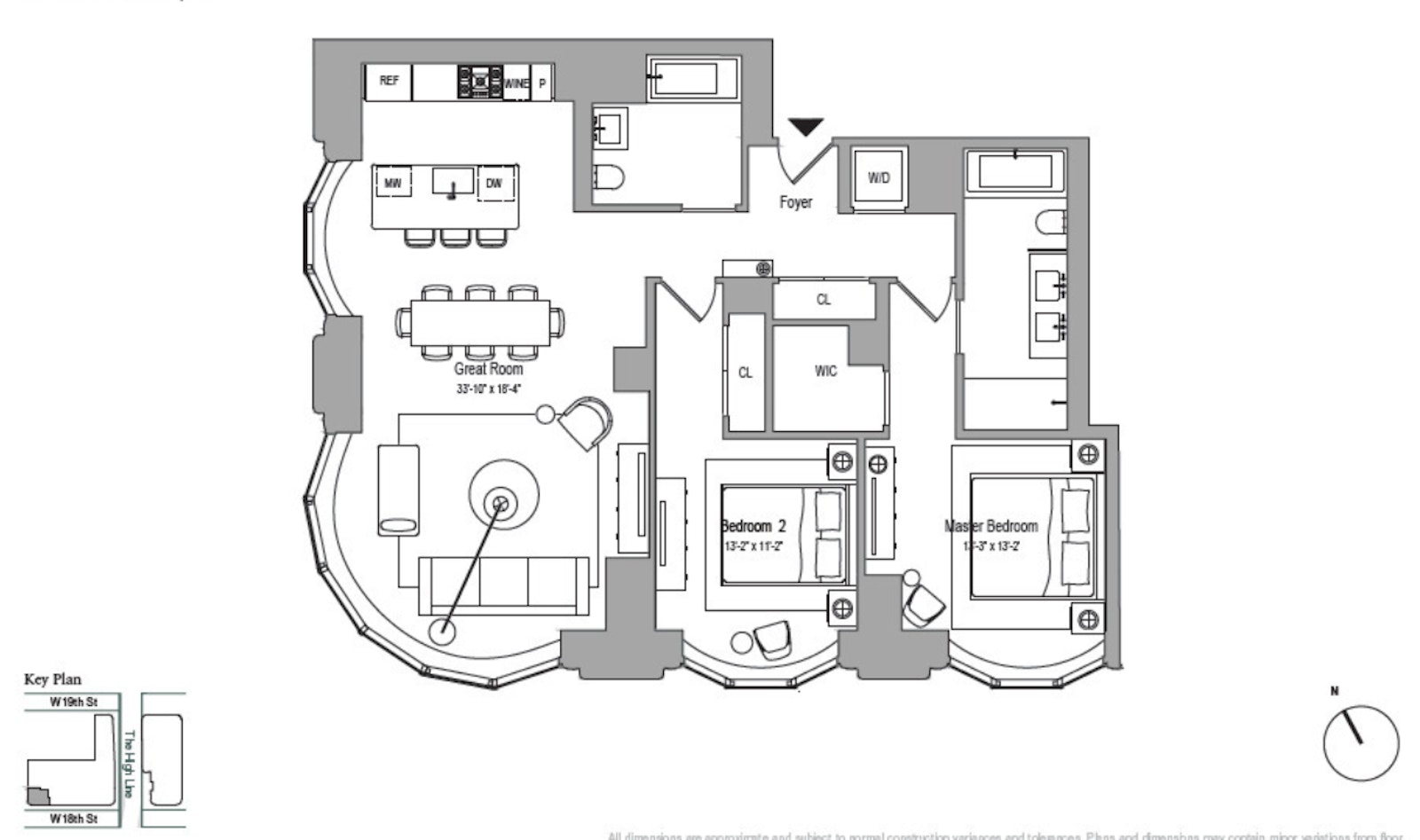 Floorplan for 515 West 18th Street, 510