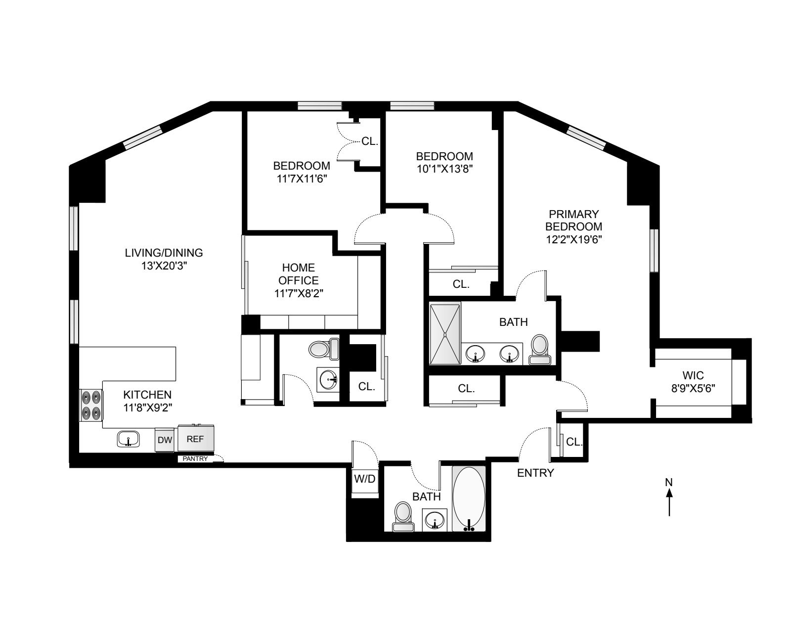 Floorplan for 365 Bridge Street, 22C