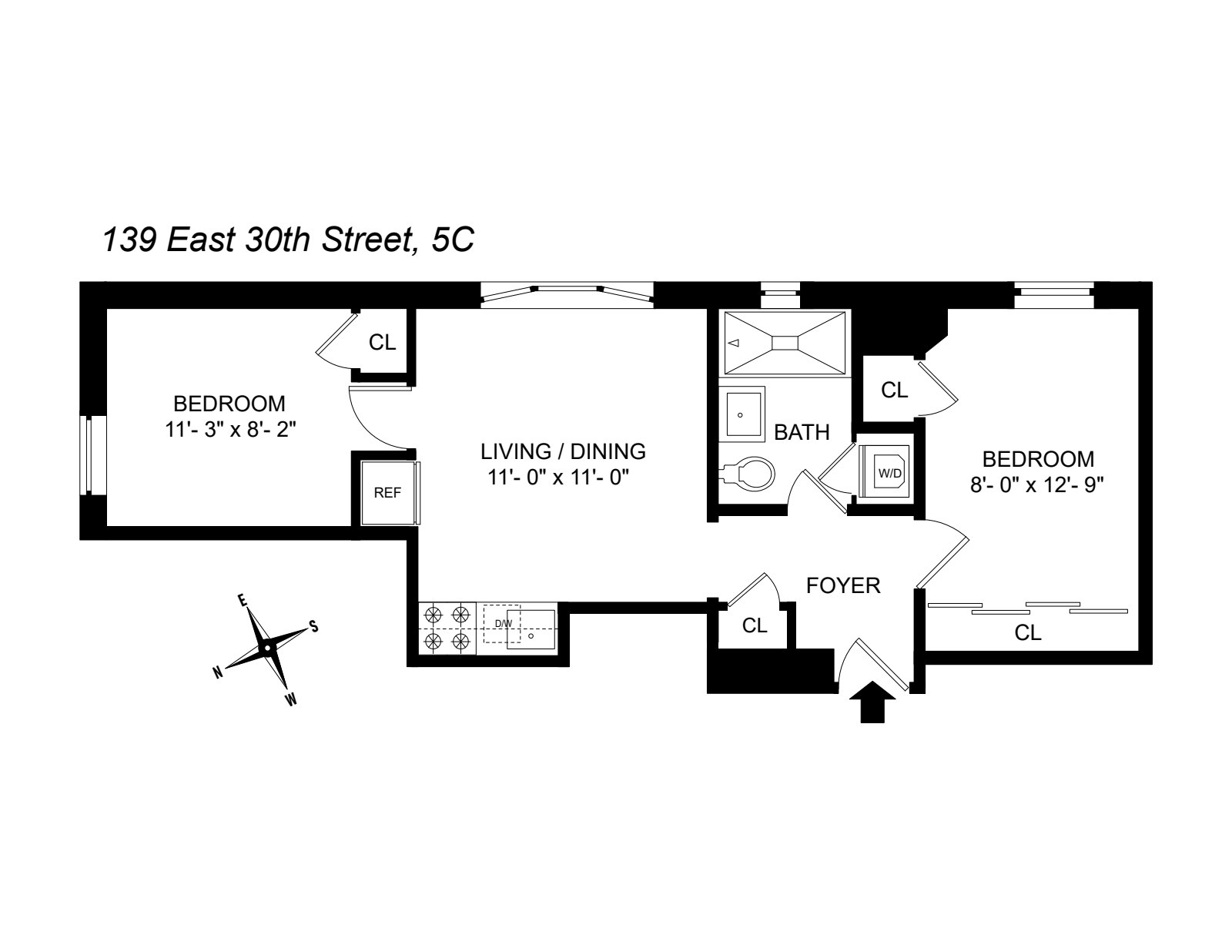 Floorplan for 139 East 30th Street, 5C