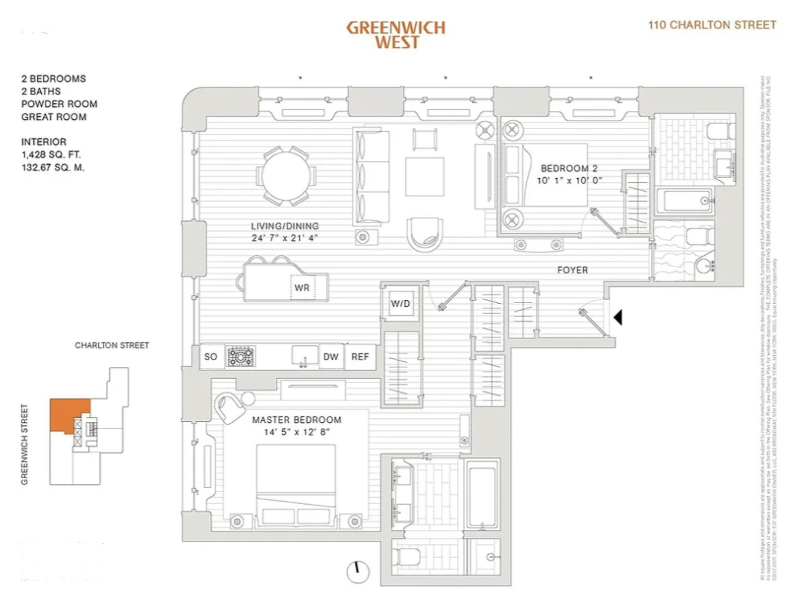 Floorplan for 110 Charlton Street, 24B