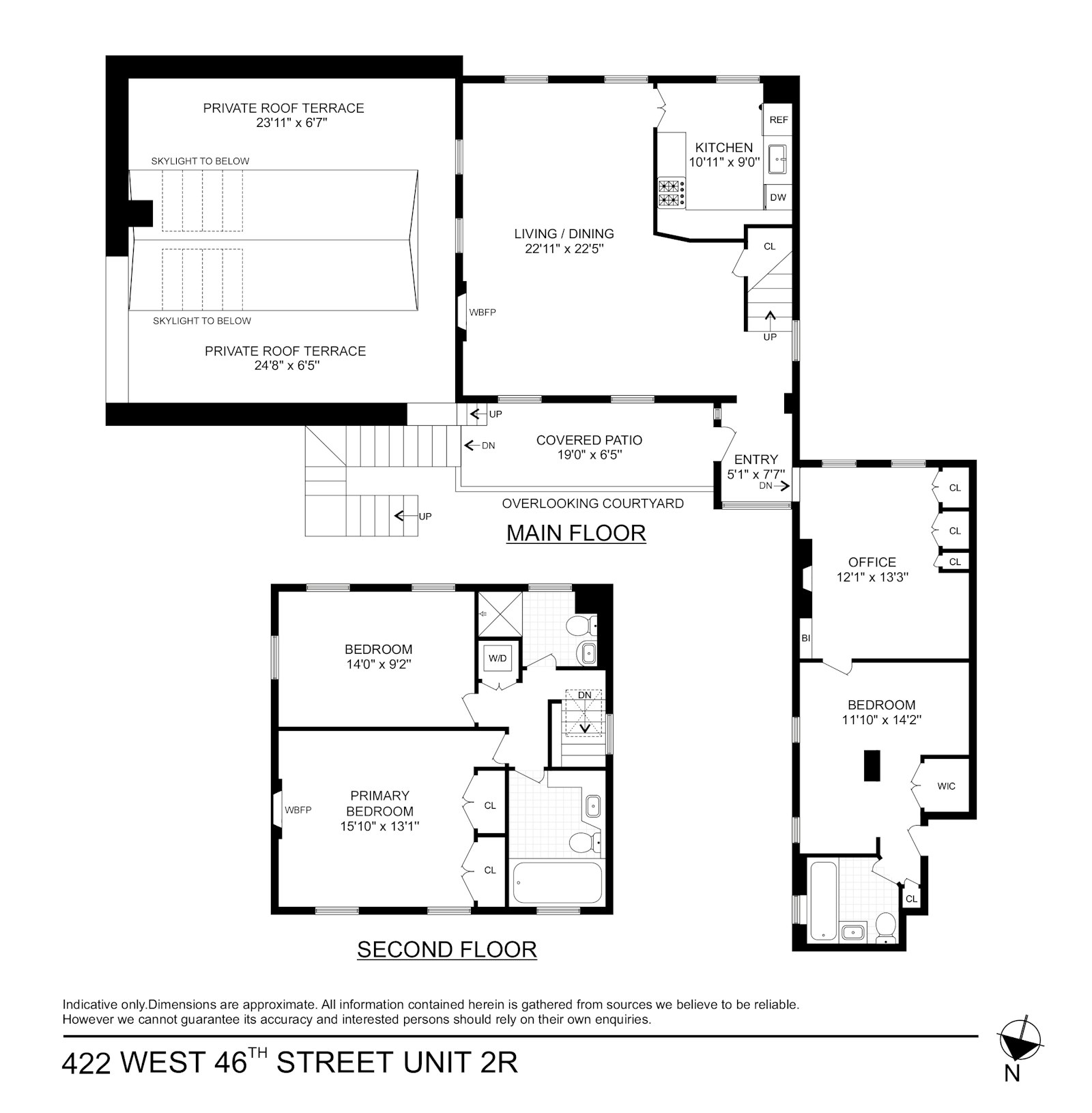 Floorplan for 422 West 46th Street, 2R