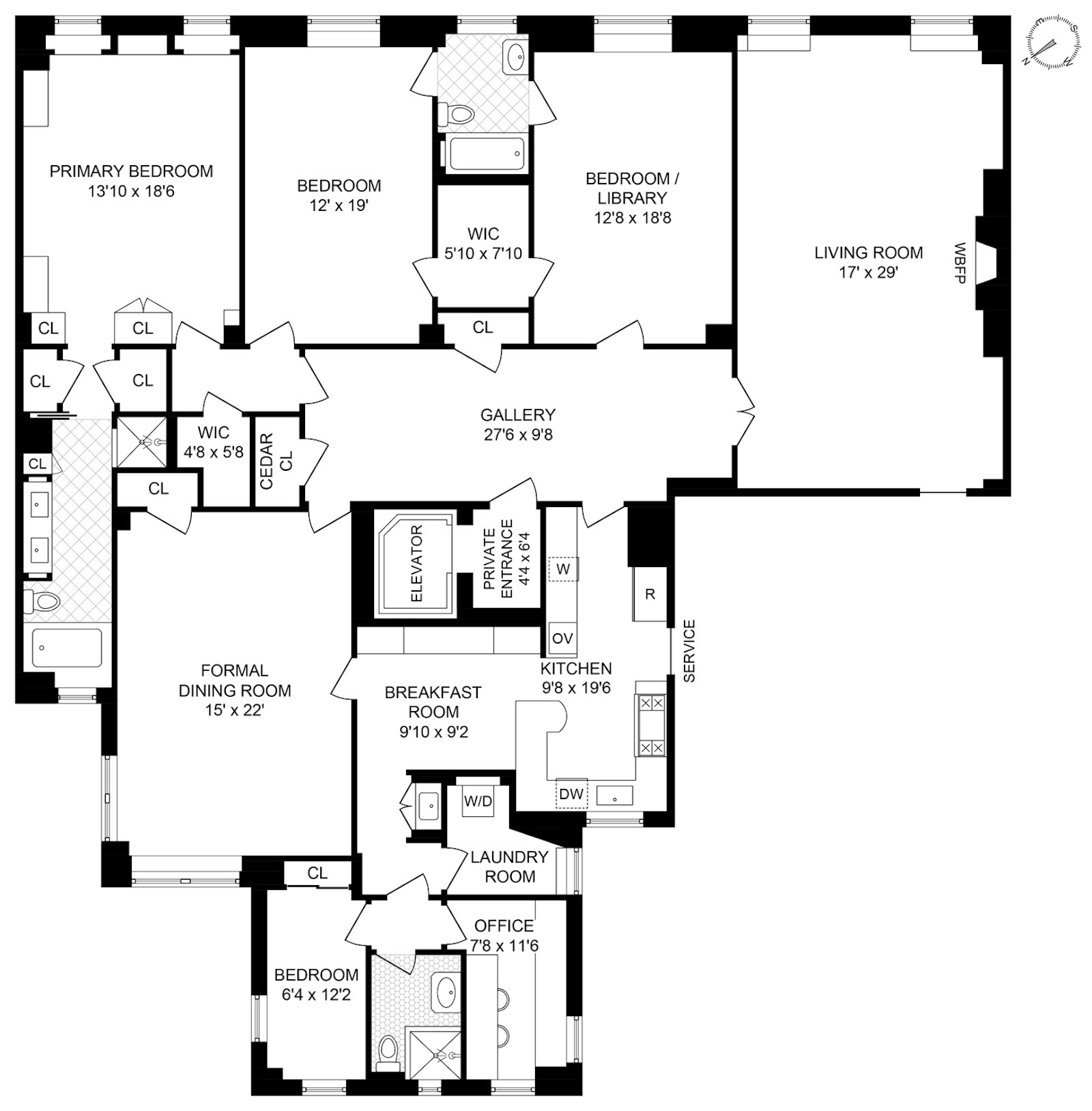 Floorplan for 1220 Park Avenue, 9A