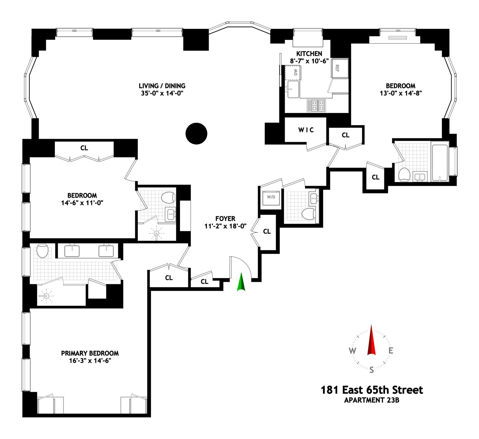 Floorplan for 181 East 65th Street, 23B