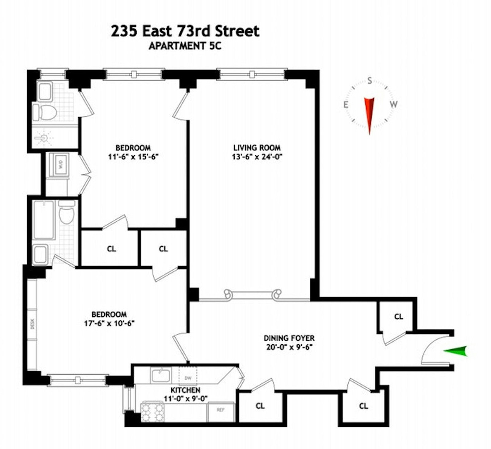 Floorplan for 235 East 73rd Street, 5C