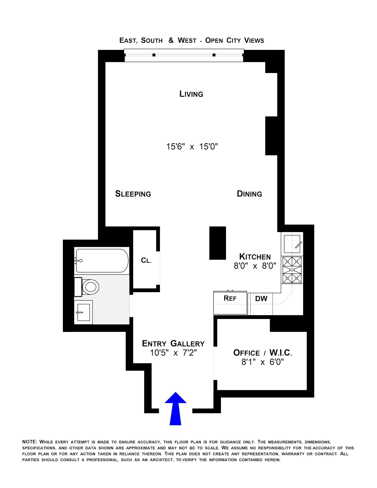 Floorplan for 222 West 14th Street, 11C