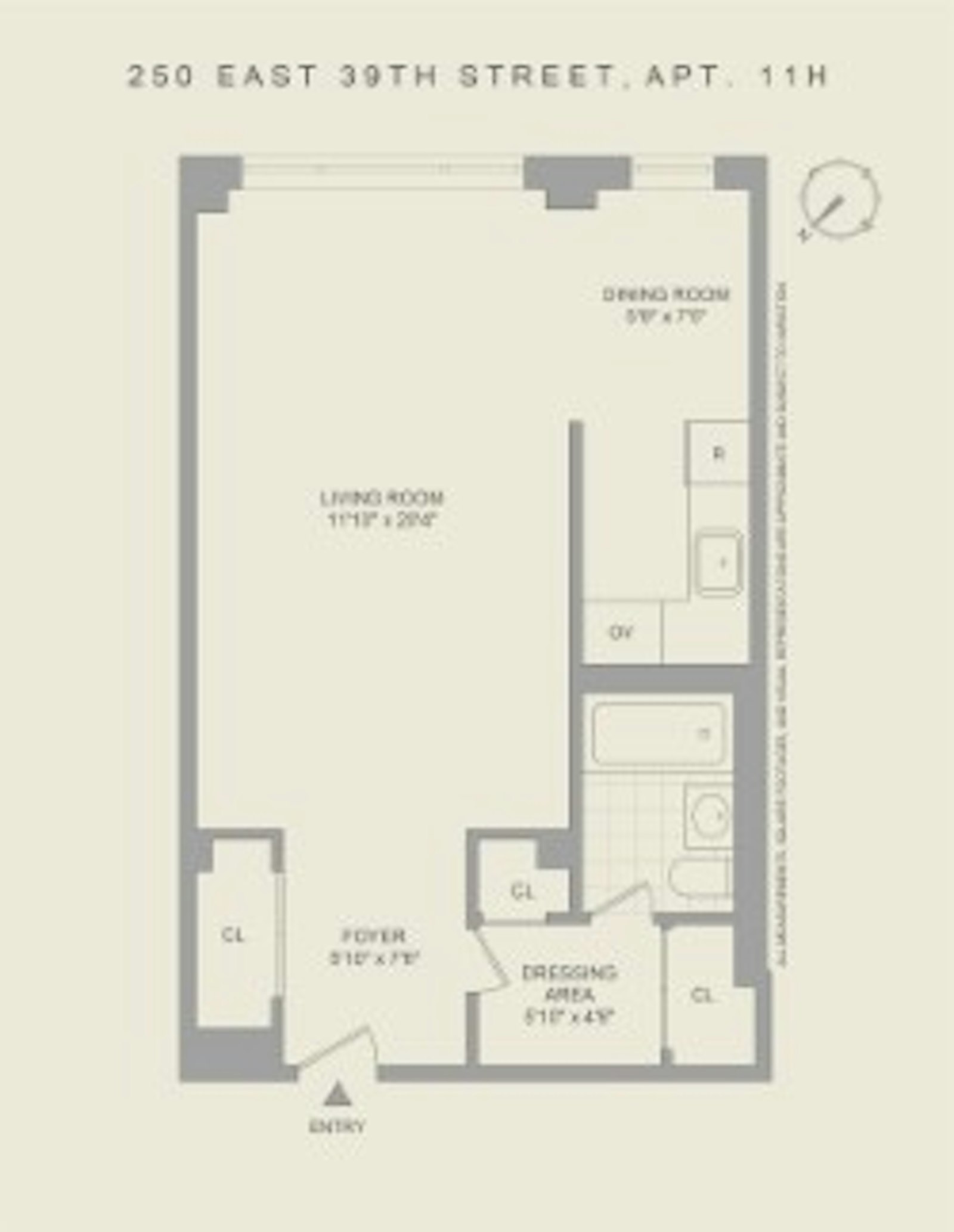 Floorplan for 250 East 39th Street, 11H