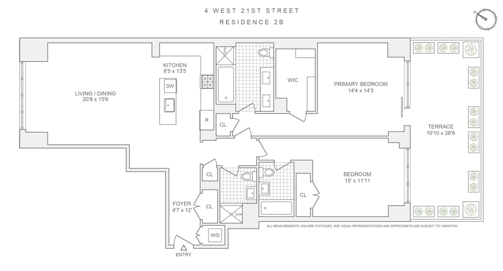 Floorplan for 4 West 21st Street, 2B