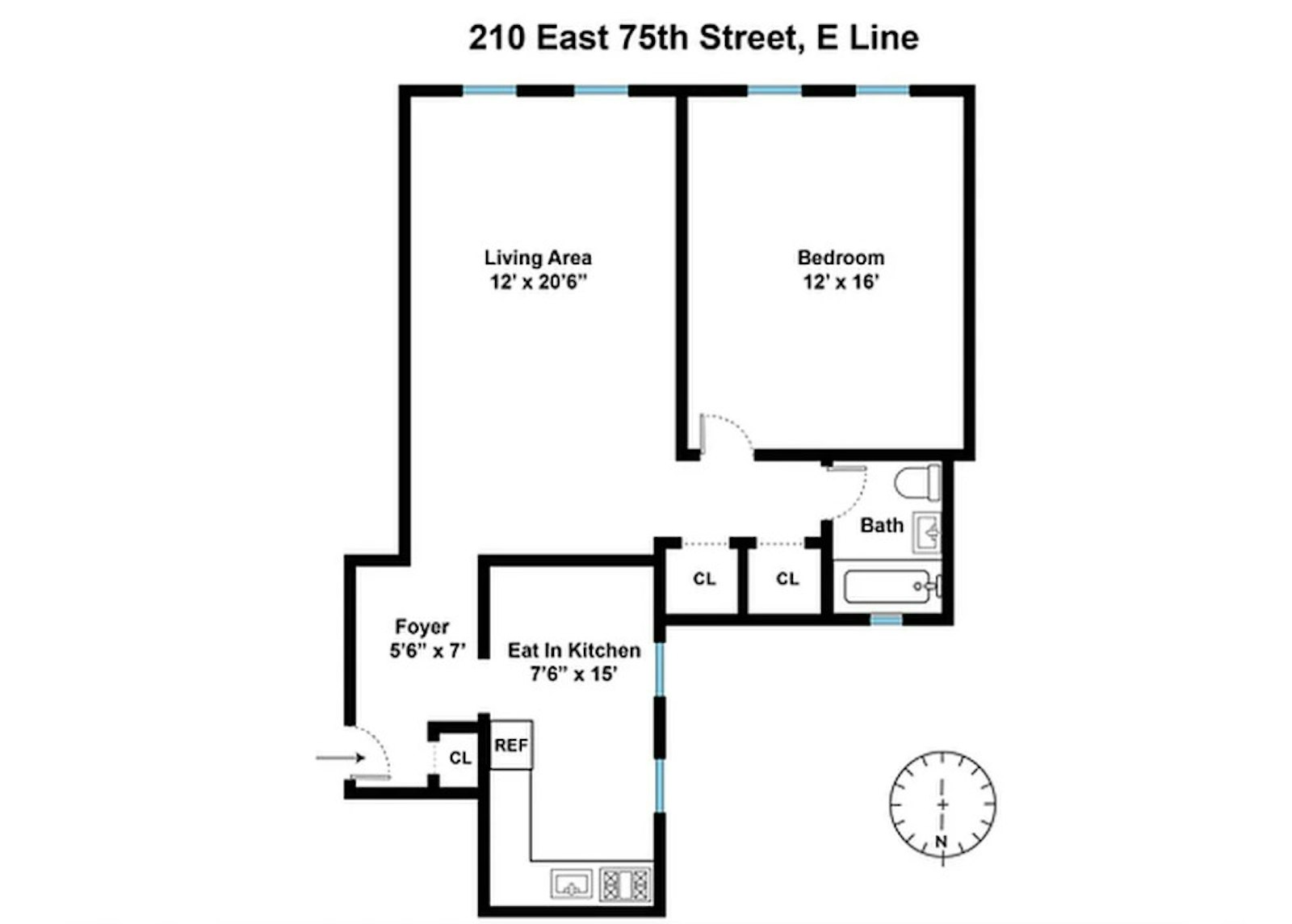Floorplan for 210 East 75th Street, 4E